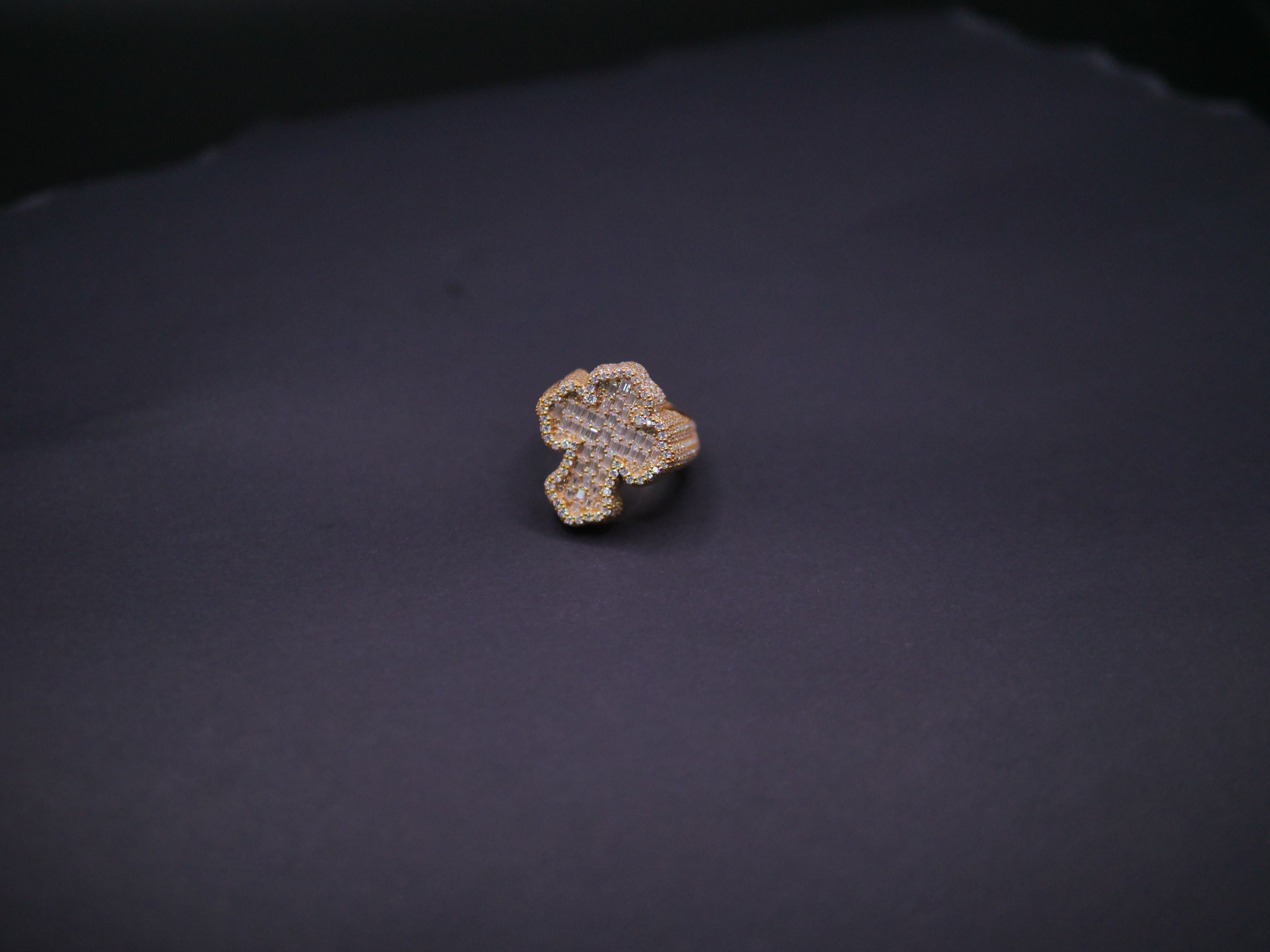 Heavyweight Iced Out Full Pavé Cushion Signet Ring In 18K Gold