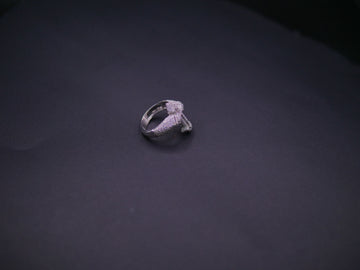 Iced Out Full Pavé Cross Statement Ring In White Gold