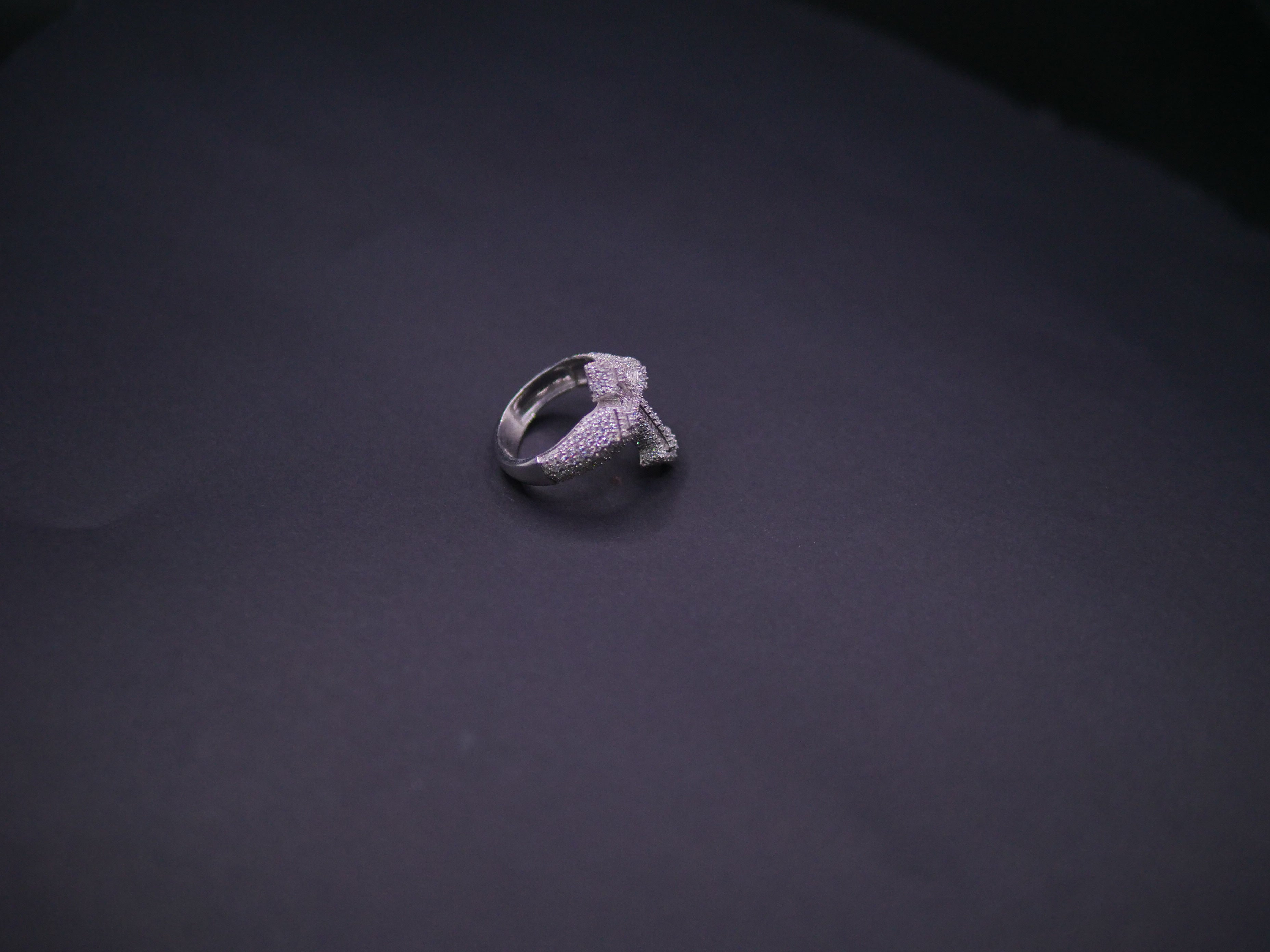 Iced Out Full Pavé Cross Statement Ring In White Gold