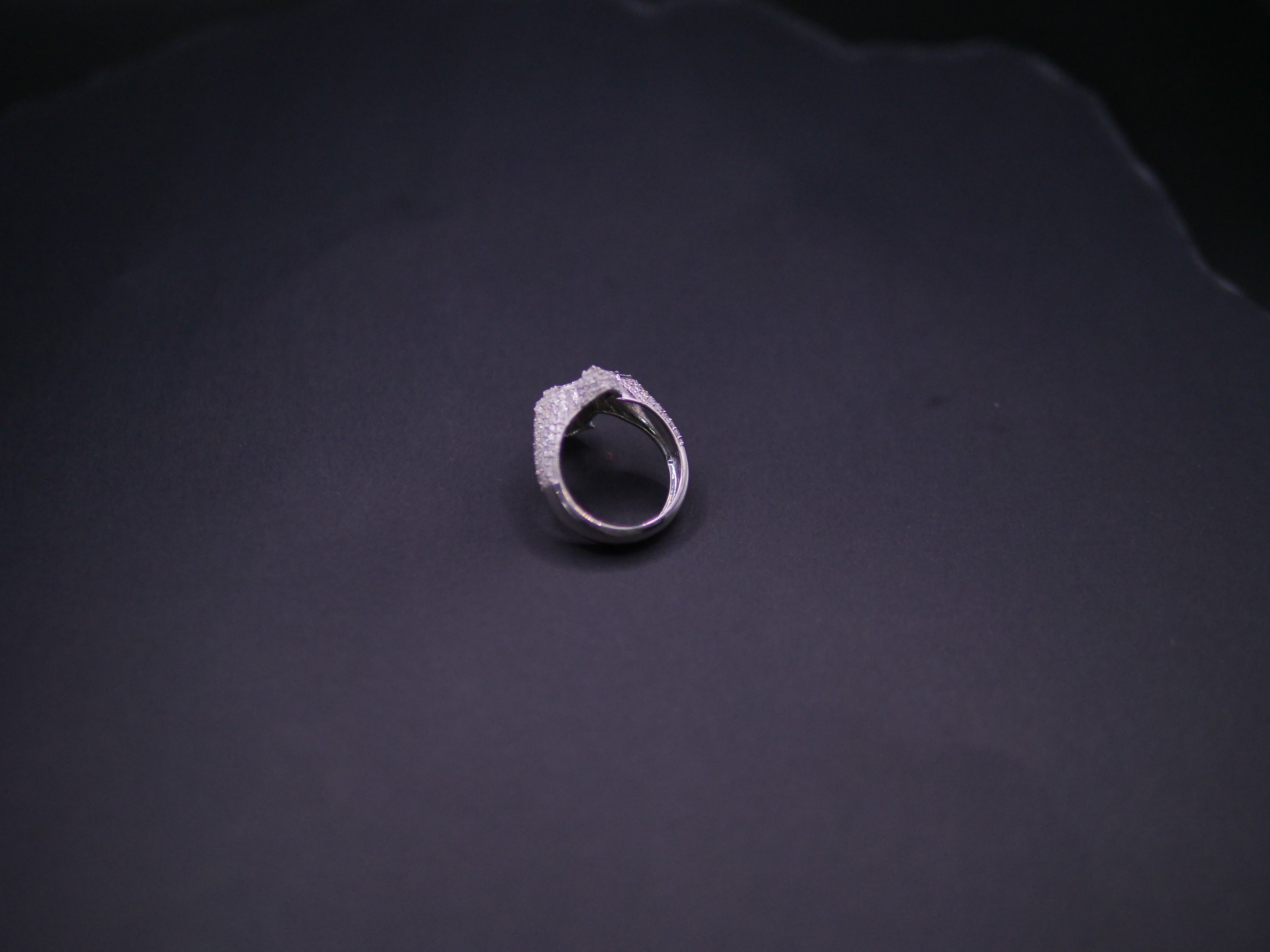 Iced Out Full Pavé Cross Statement Ring In White Gold