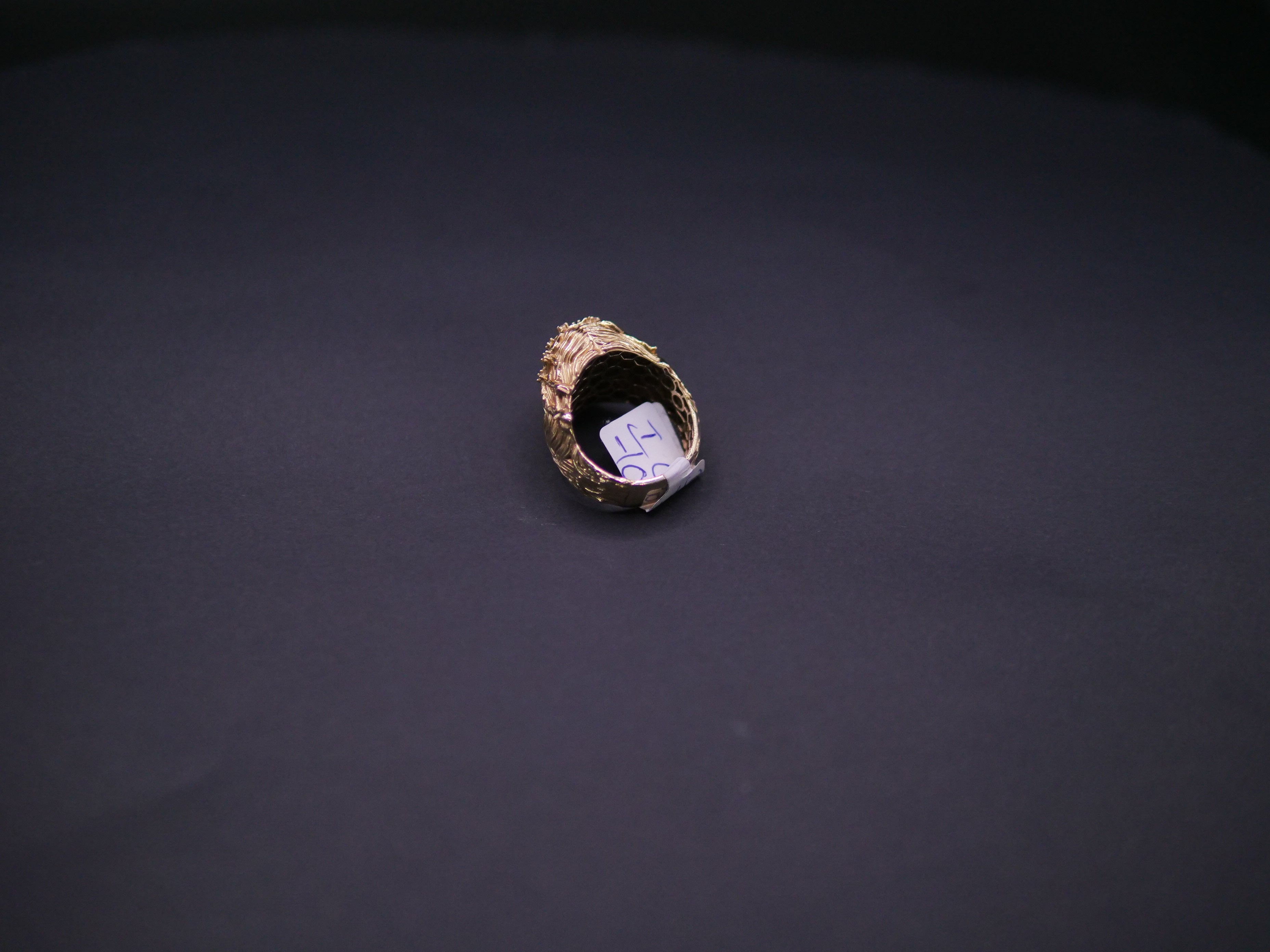 3D Sculpted Roaring Lion Head Statement Ring In 18K Gold