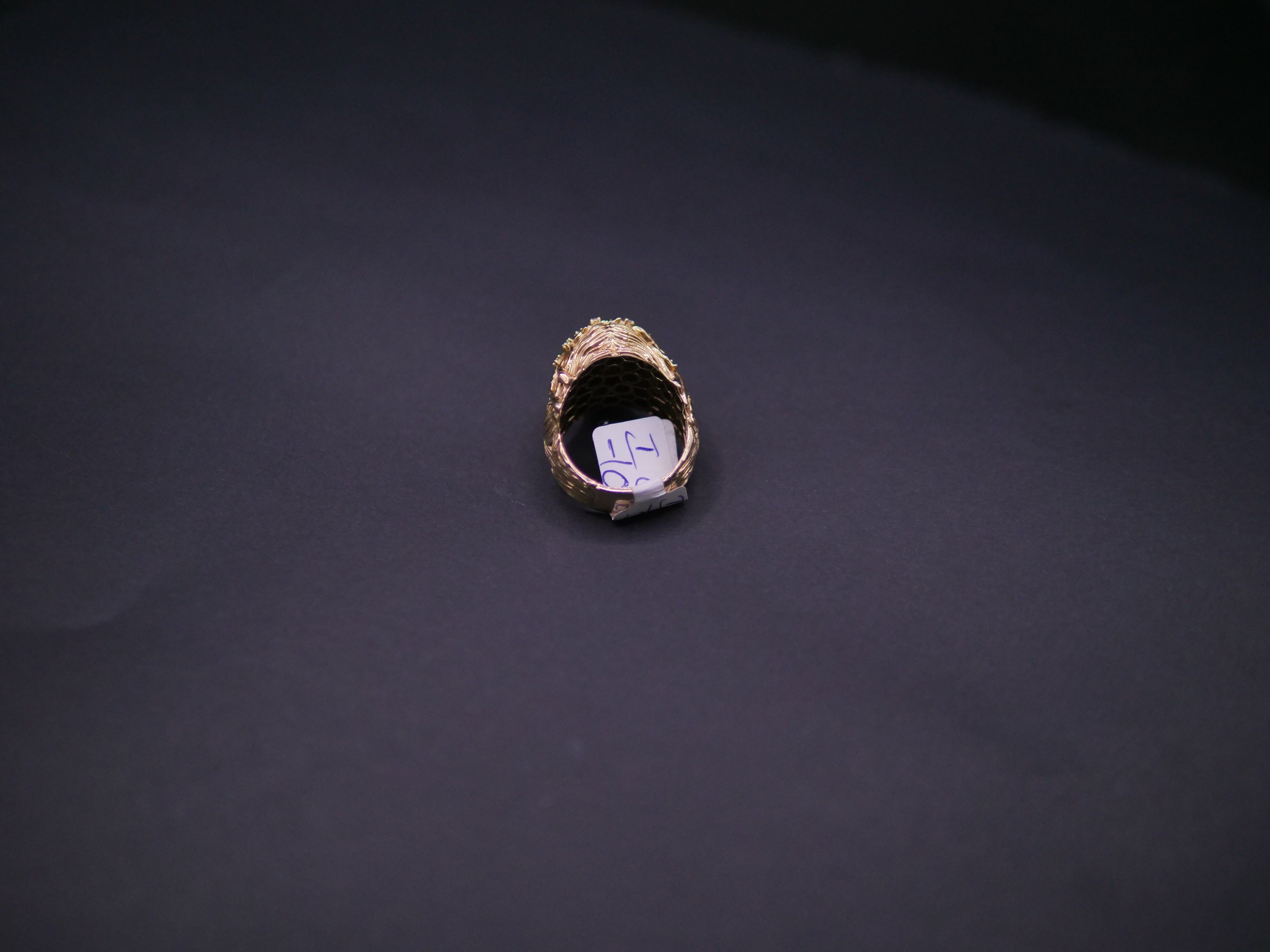 3D Sculpted Roaring Lion Head Statement Ring In 18K Gold