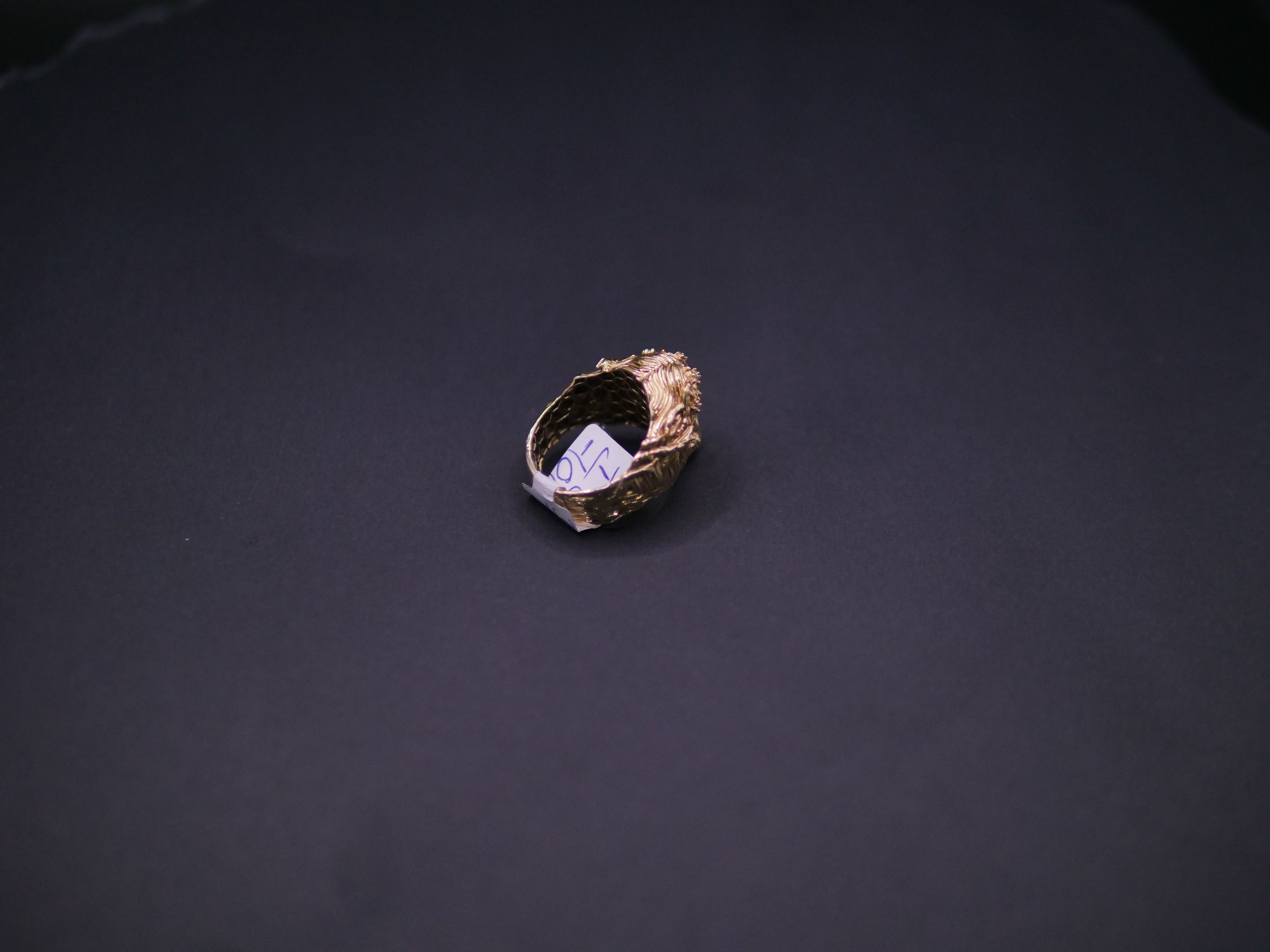 3D Sculpted Roaring Lion Head Statement Ring In 18K Gold