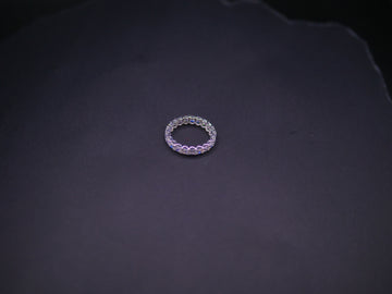 Full Eternity Bezel-Set Round CZ Band Ring In White Gold