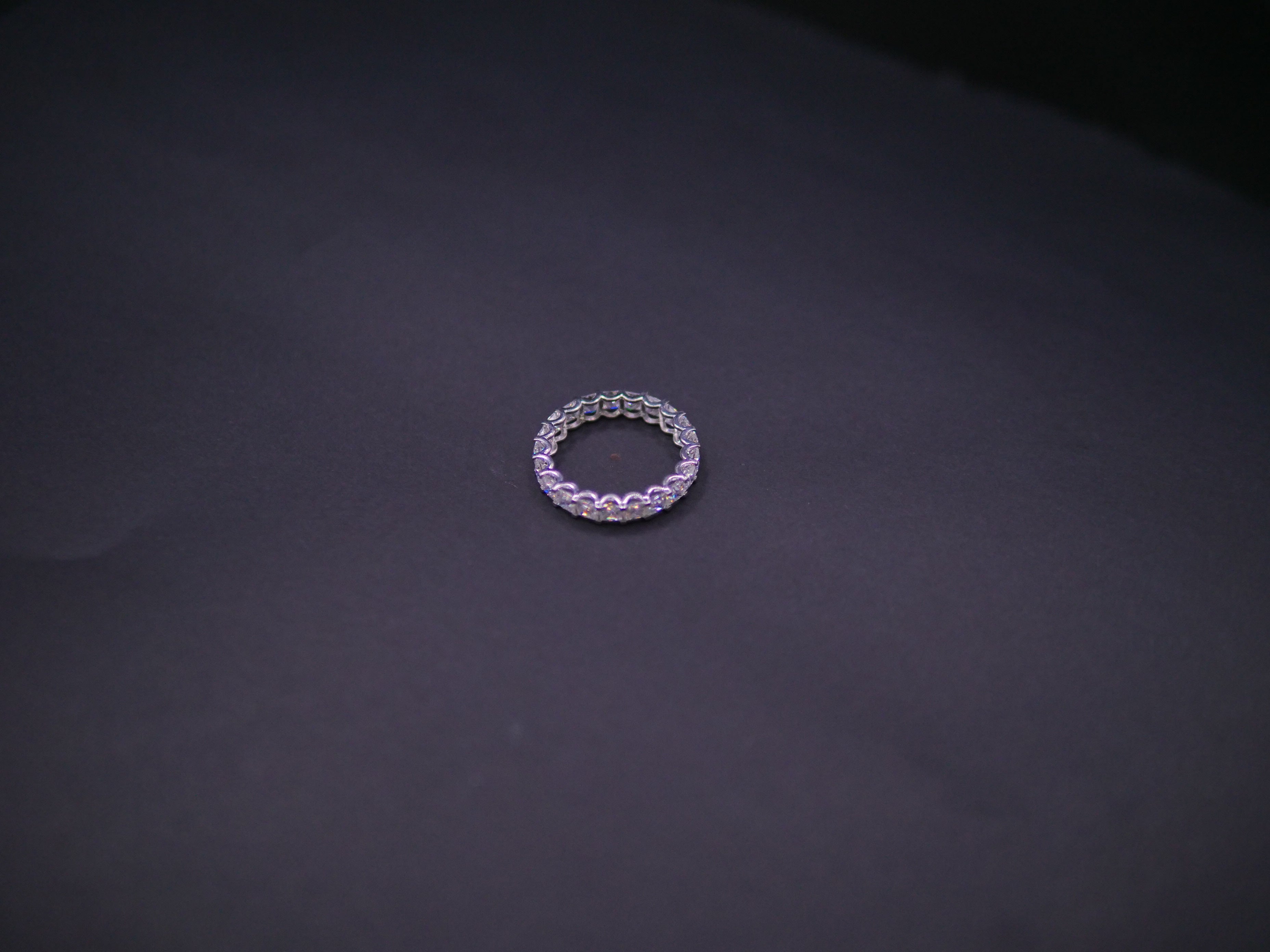 Full Eternity Bezel-Set Round CZ Band Ring In White Gold