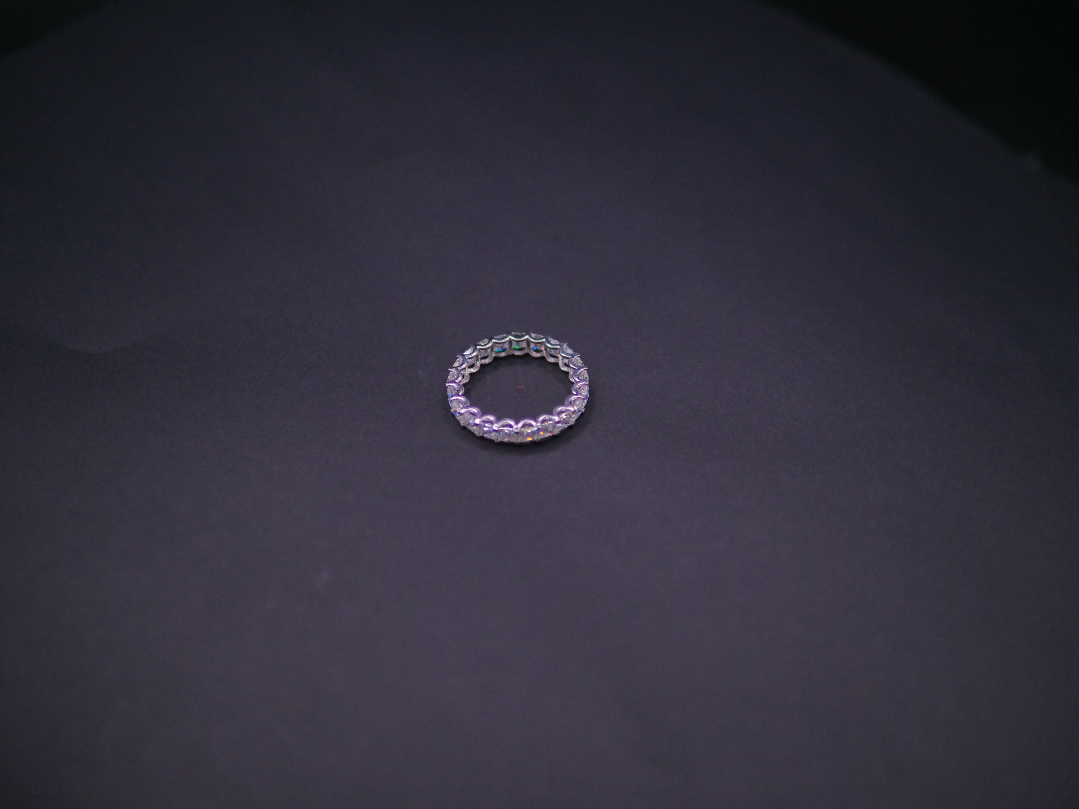 Full Eternity Bezel-Set Round CZ Band Ring In White Gold
