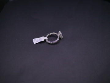 Radiant-Cut Solitaire CZ Engagement Ring On Eternity Band In White Gold