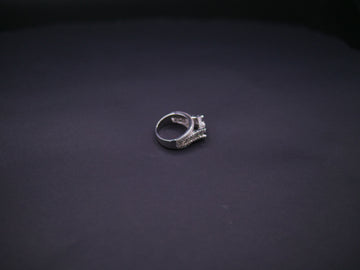 Round Brilliant Halo Engagement Ring With Split Pavé Shank In White Gold