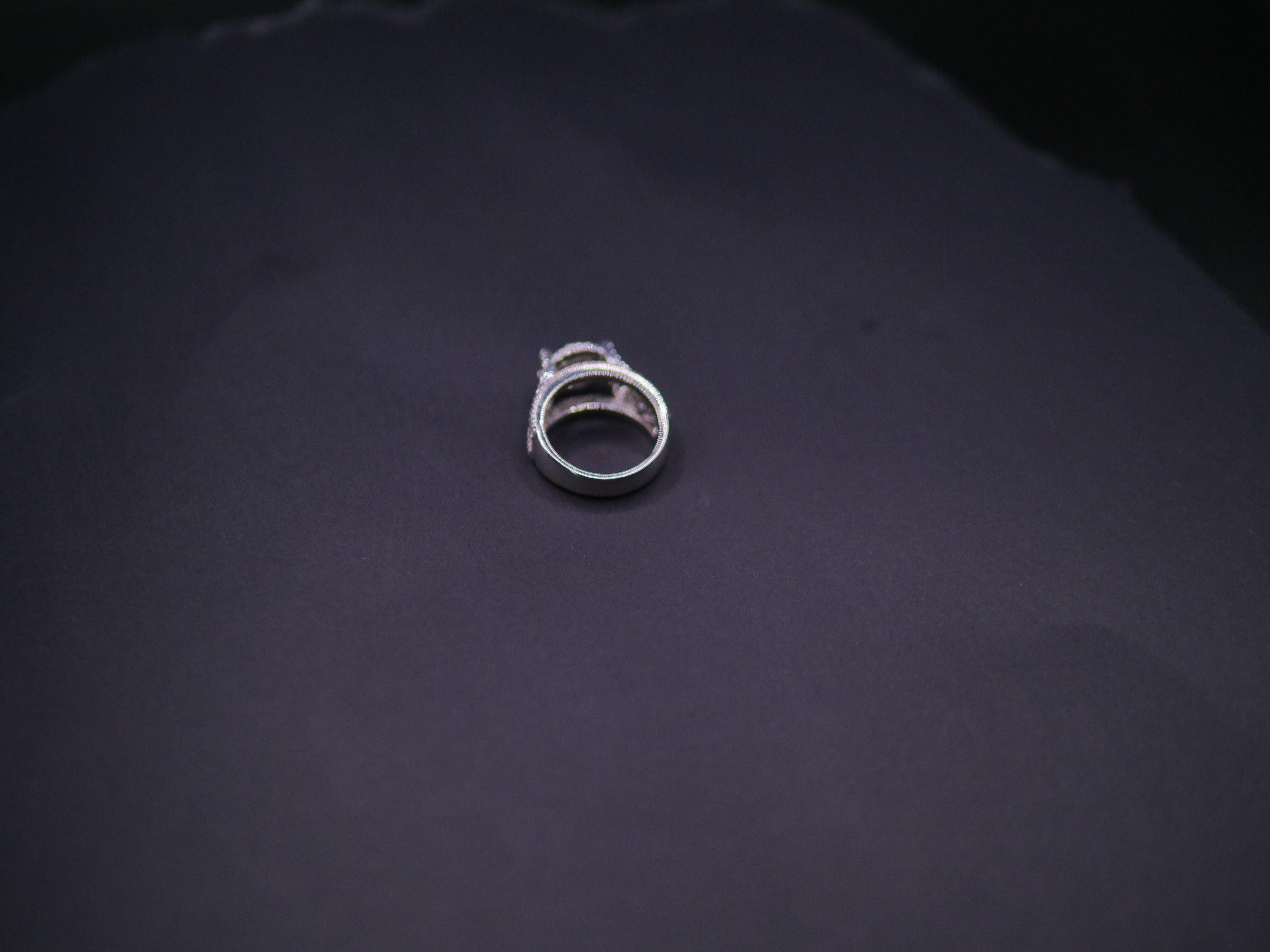 Round Brilliant Halo Engagement Ring With Split Pavé Shank In White Gold
