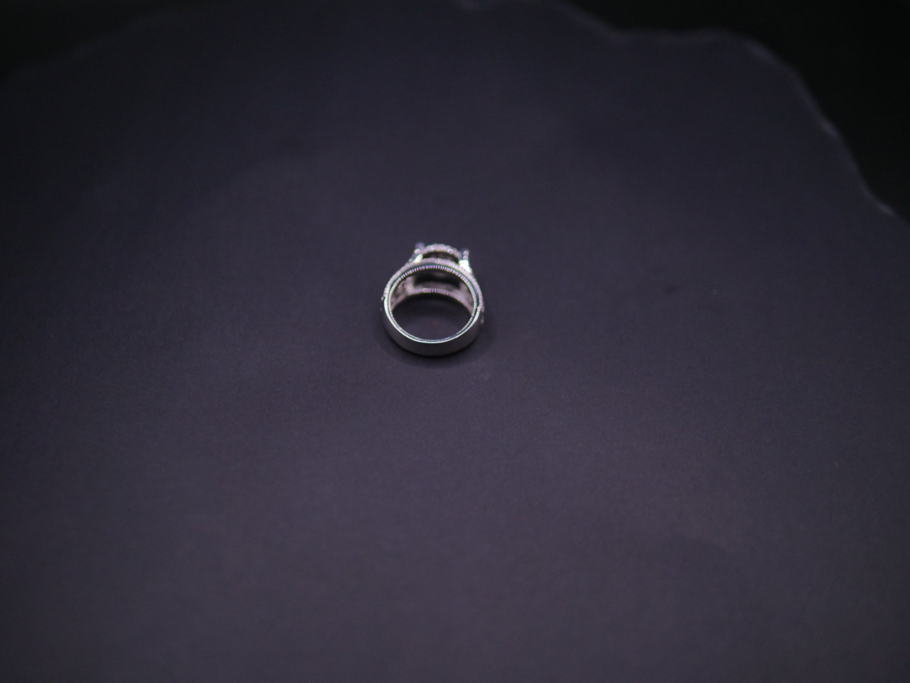 Round Brilliant Halo Engagement Ring With Split Pavé Shank In White Gold