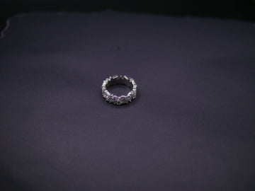 Double-Row Prong-Set Round CZ Eternity Band In White Gold