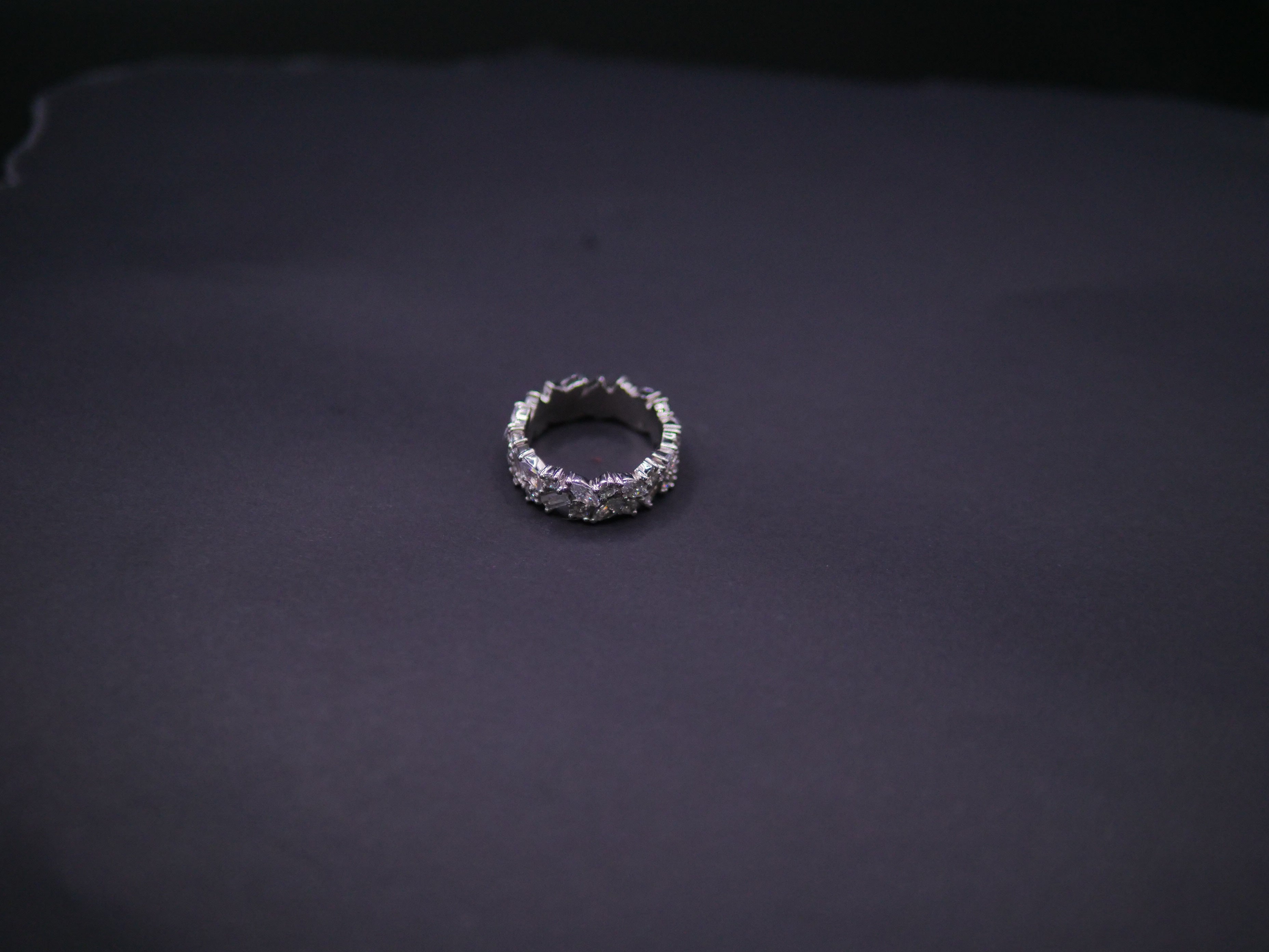 Double-Row Prong-Set Round CZ Eternity Band In White Gold