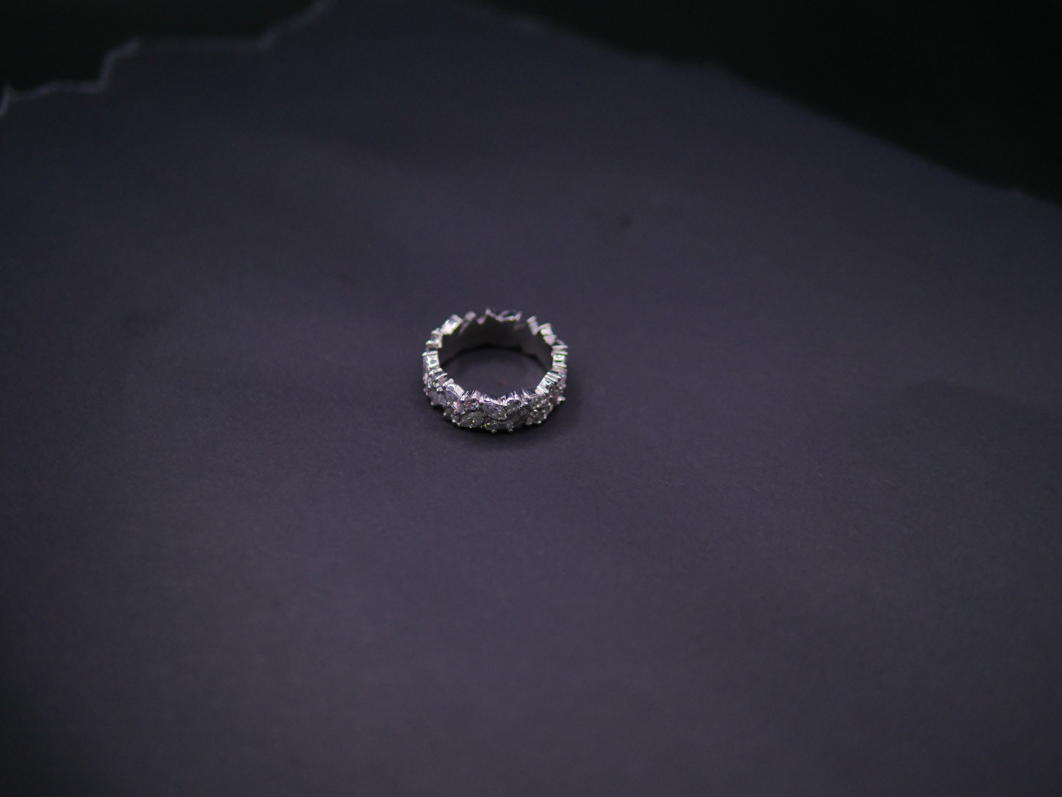 Double-Row Prong-Set Round CZ Eternity Band In White Gold