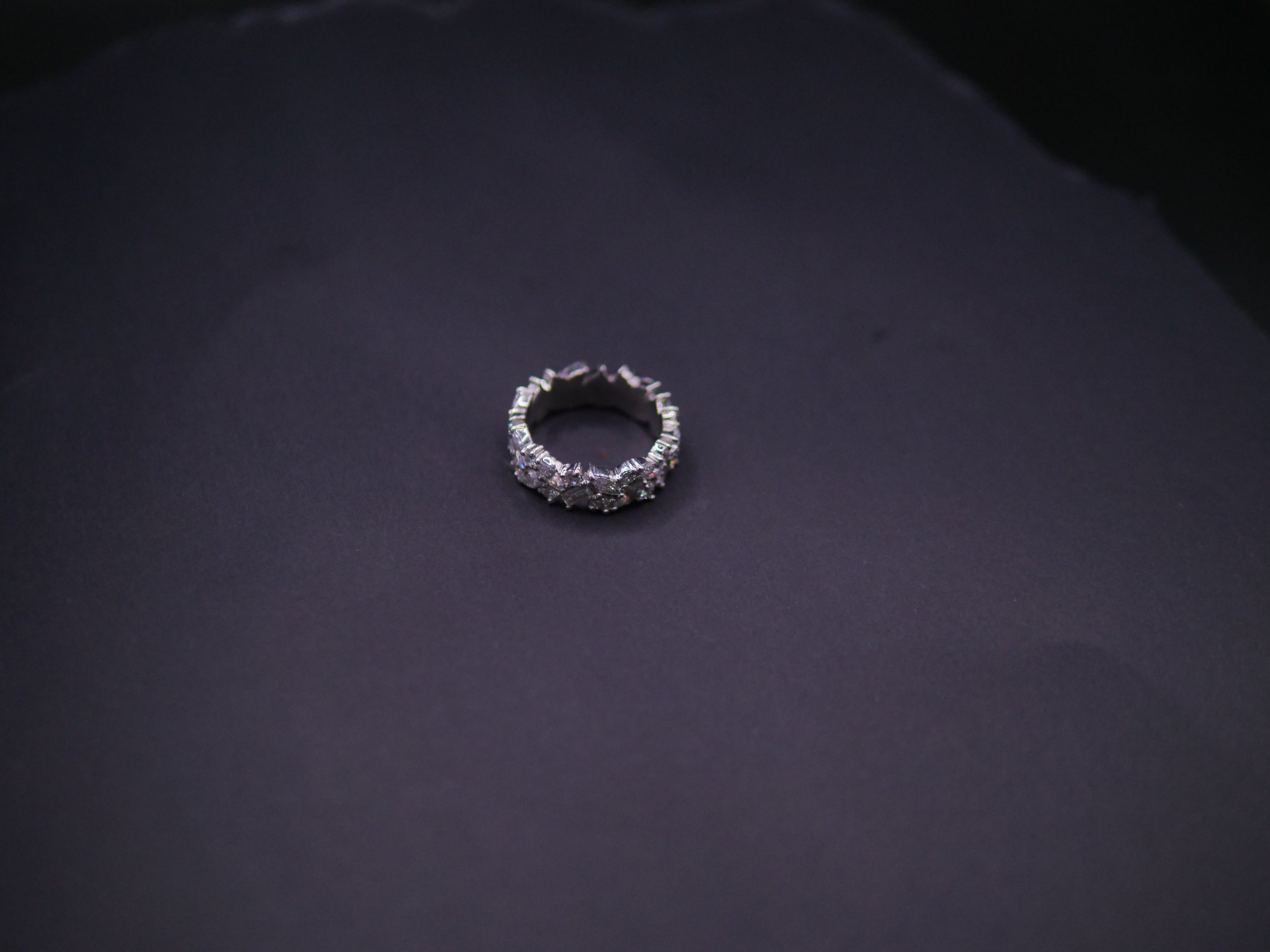 Double-Row Prong-Set Round CZ Eternity Band In White Gold