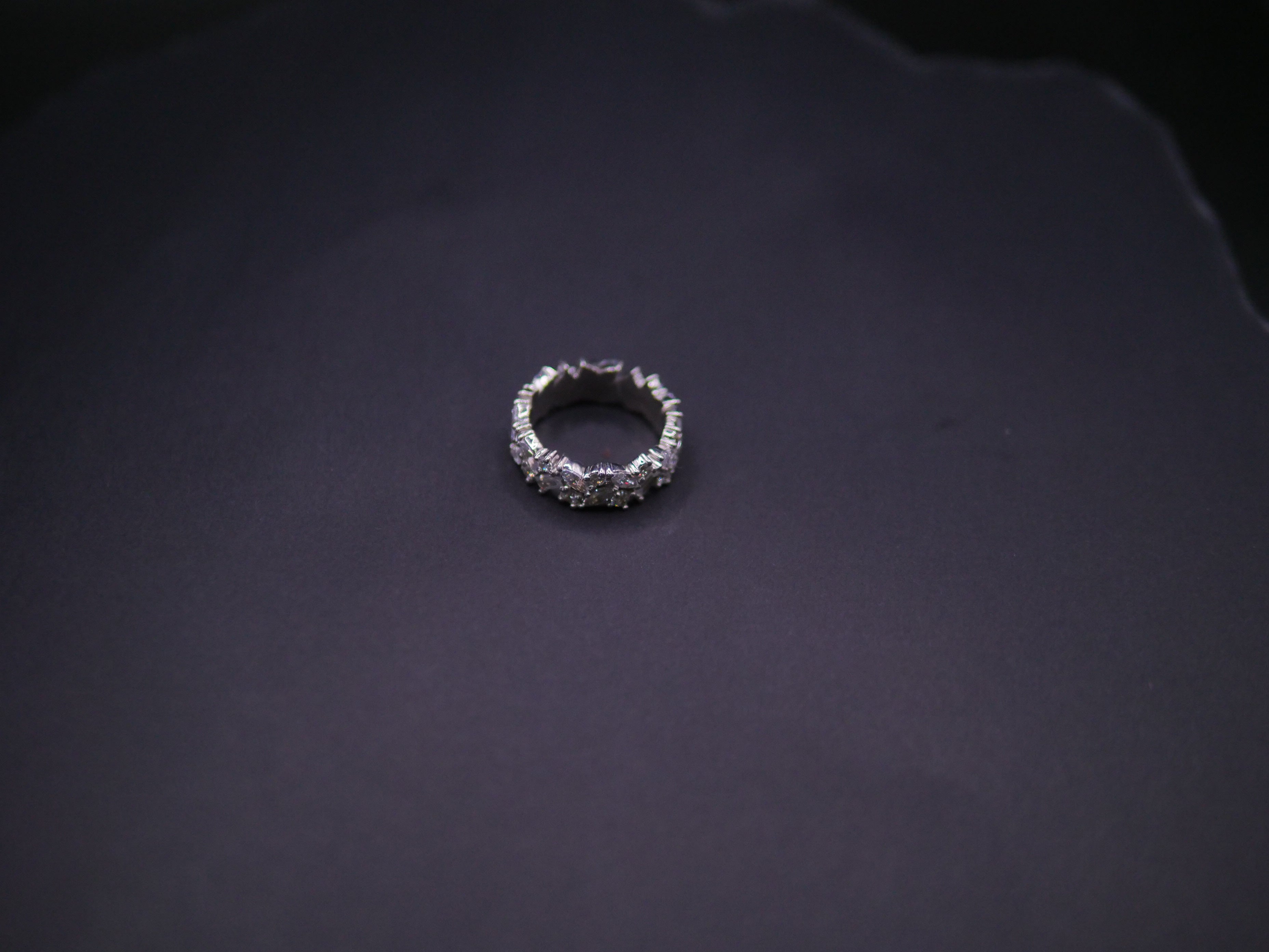 Double-Row Prong-Set Round CZ Eternity Band In White Gold
