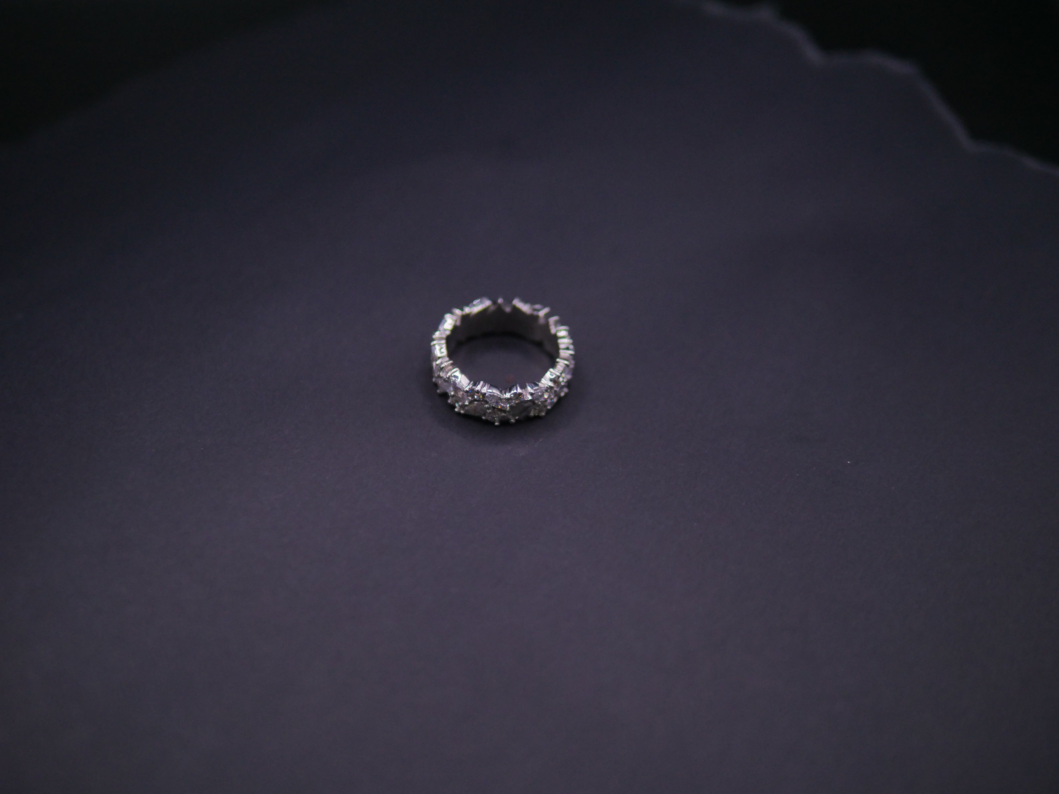 Double-Row Prong-Set Round CZ Eternity Band In White Gold