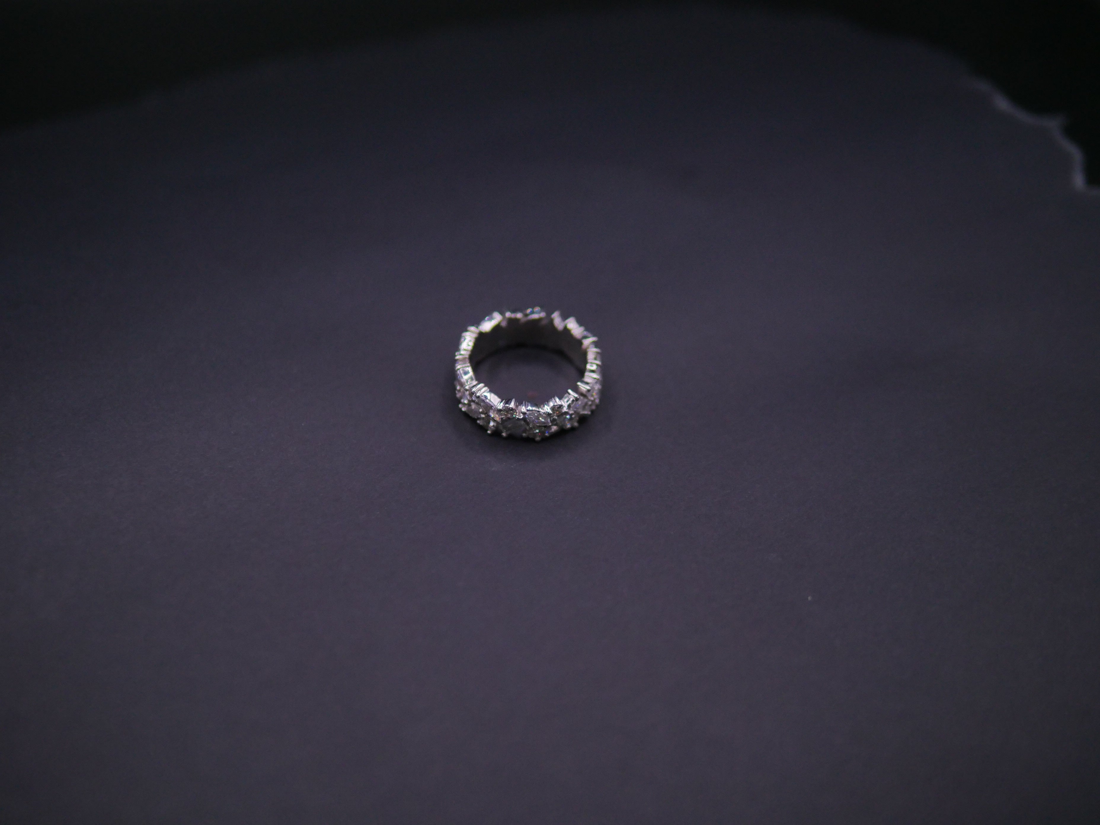 Double-Row Prong-Set Round CZ Eternity Band In White Gold