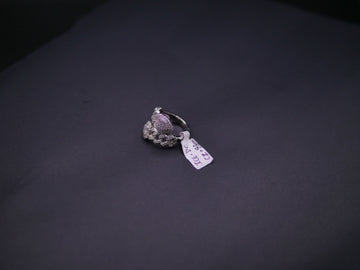 Iced Out Open Bypass Dual Serpent Head Ring In White Gold