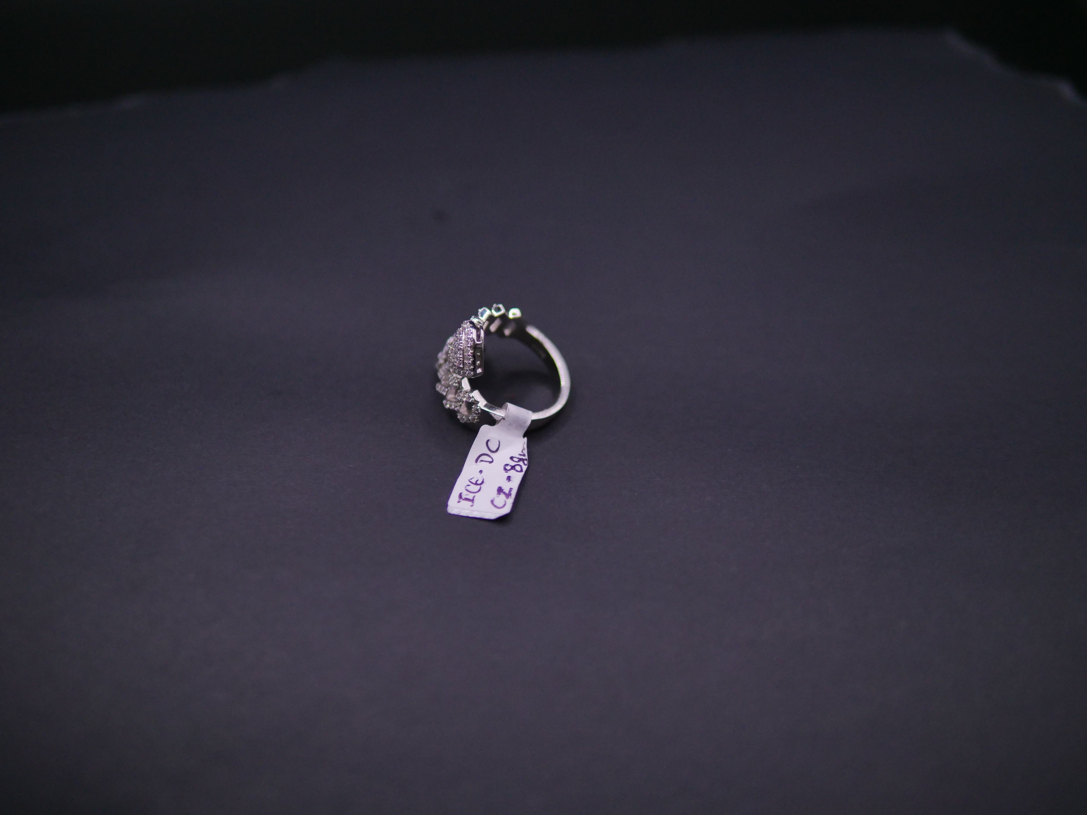 Iced Out Open Bypass Dual Serpent Head Ring In White Gold