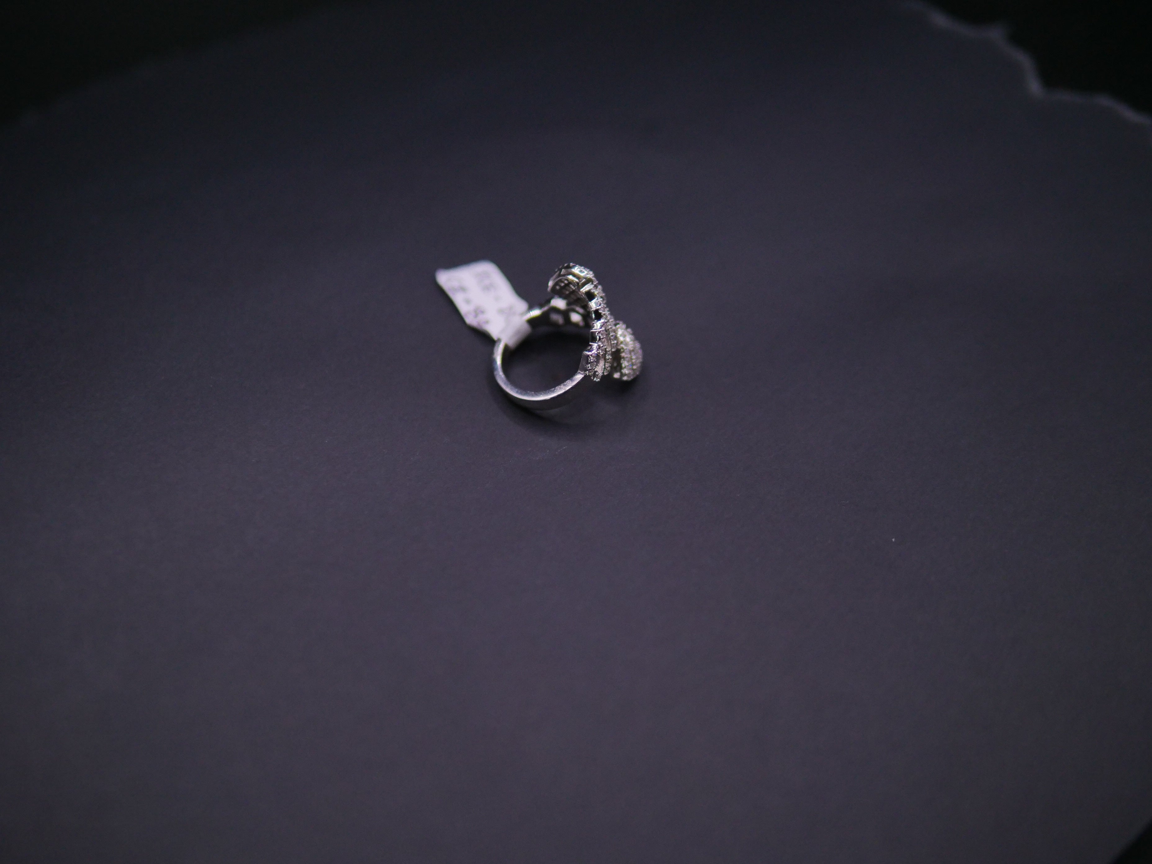Iced Out Open Bypass Dual Serpent Head Ring In White Gold