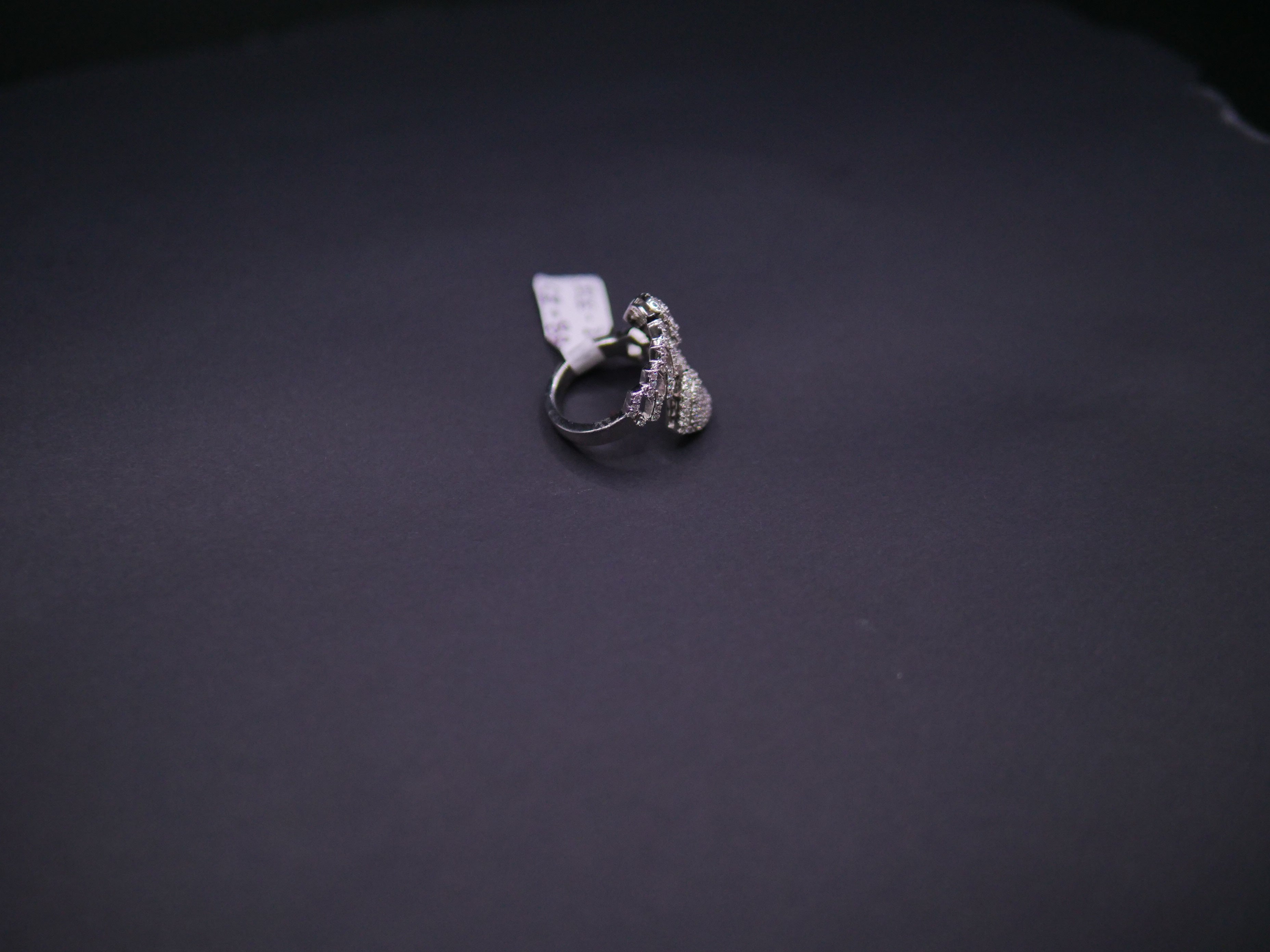 Iced Out Open Bypass Dual Serpent Head Ring In White Gold