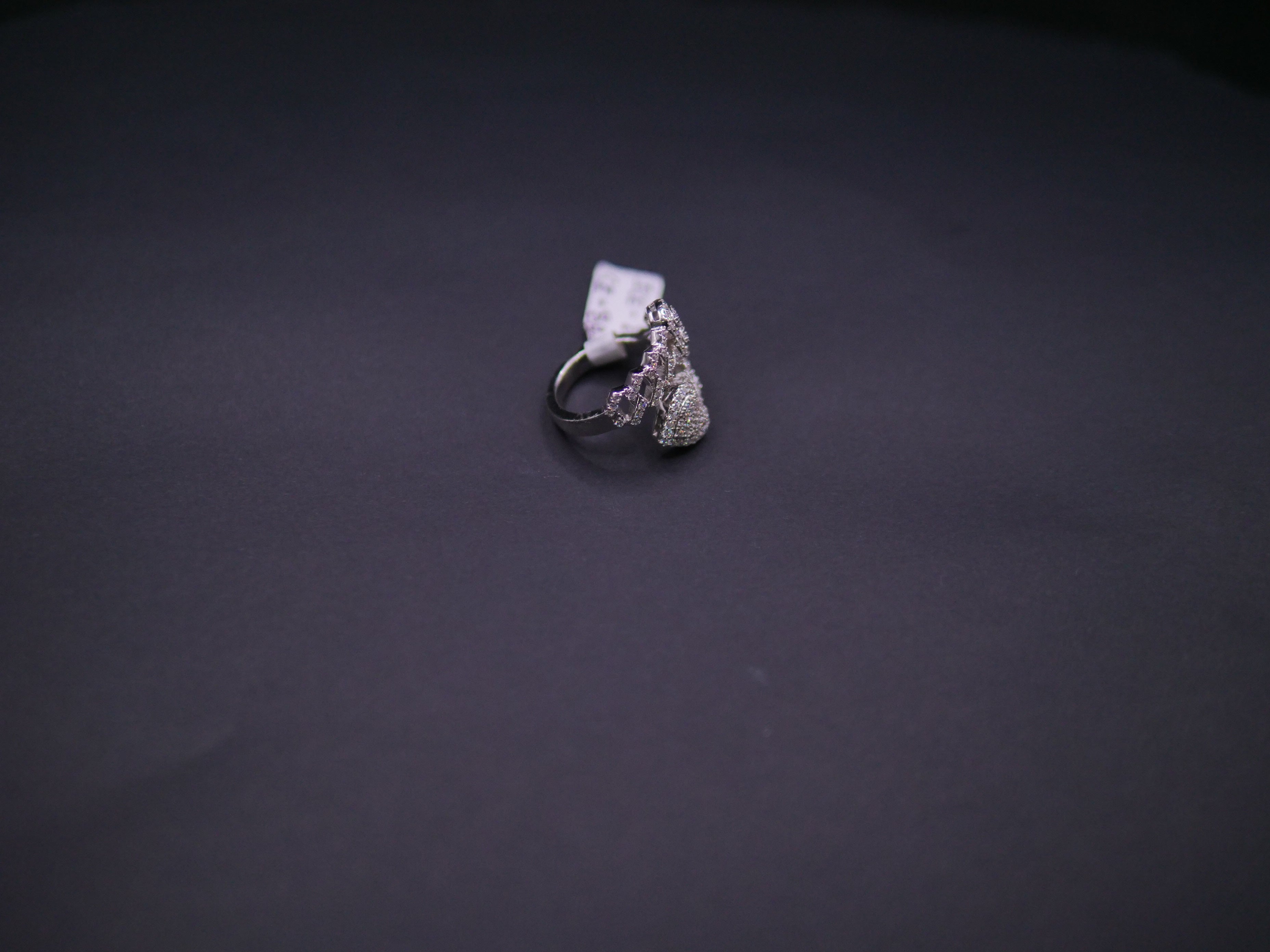Iced Out Open Bypass Dual Serpent Head Ring In White Gold