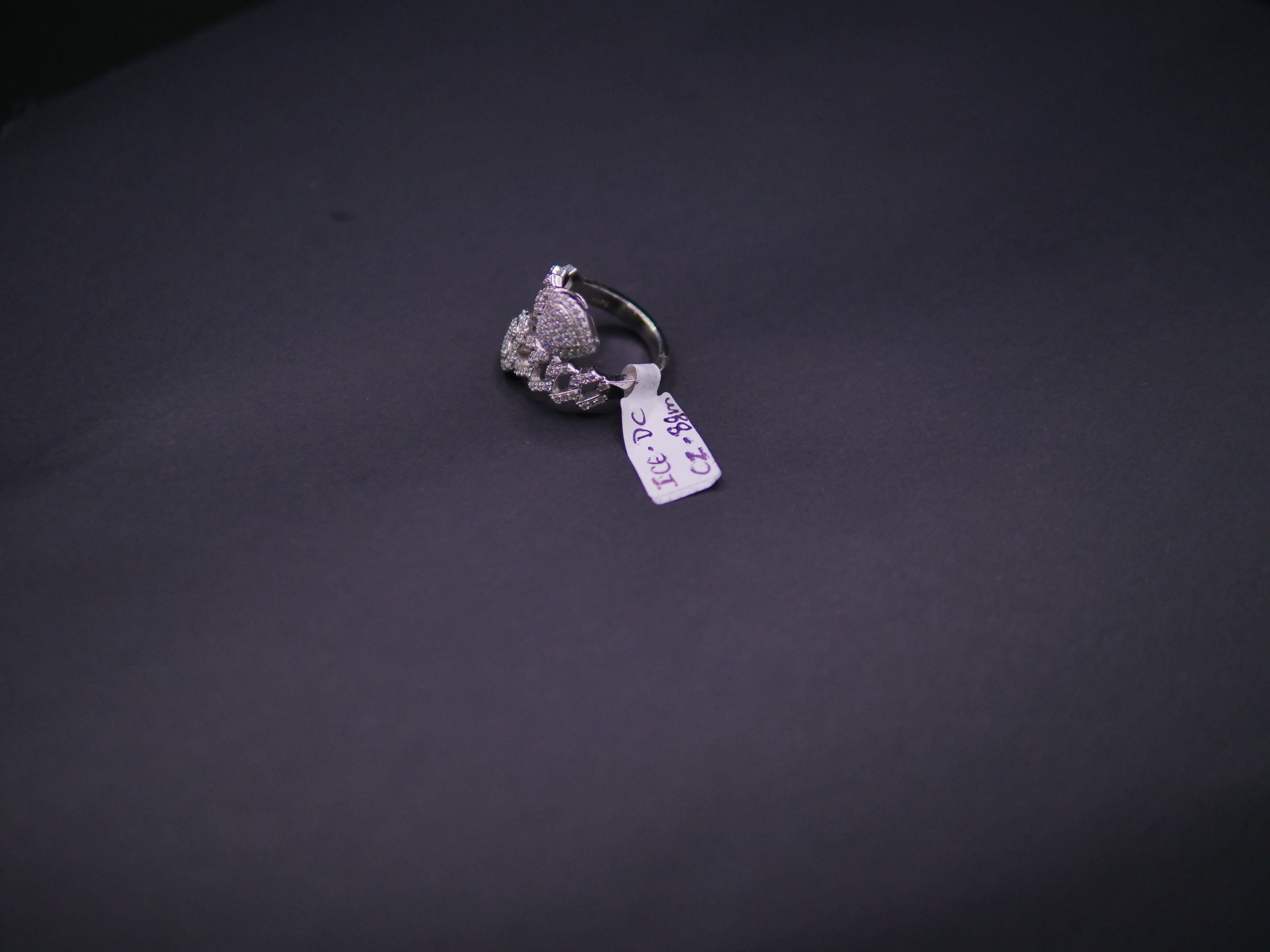 Iced Out Open Bypass Dual Serpent Head Ring In White Gold