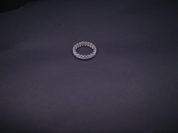 Shared-Prong Round CZ Full Eternity Band In White Gold