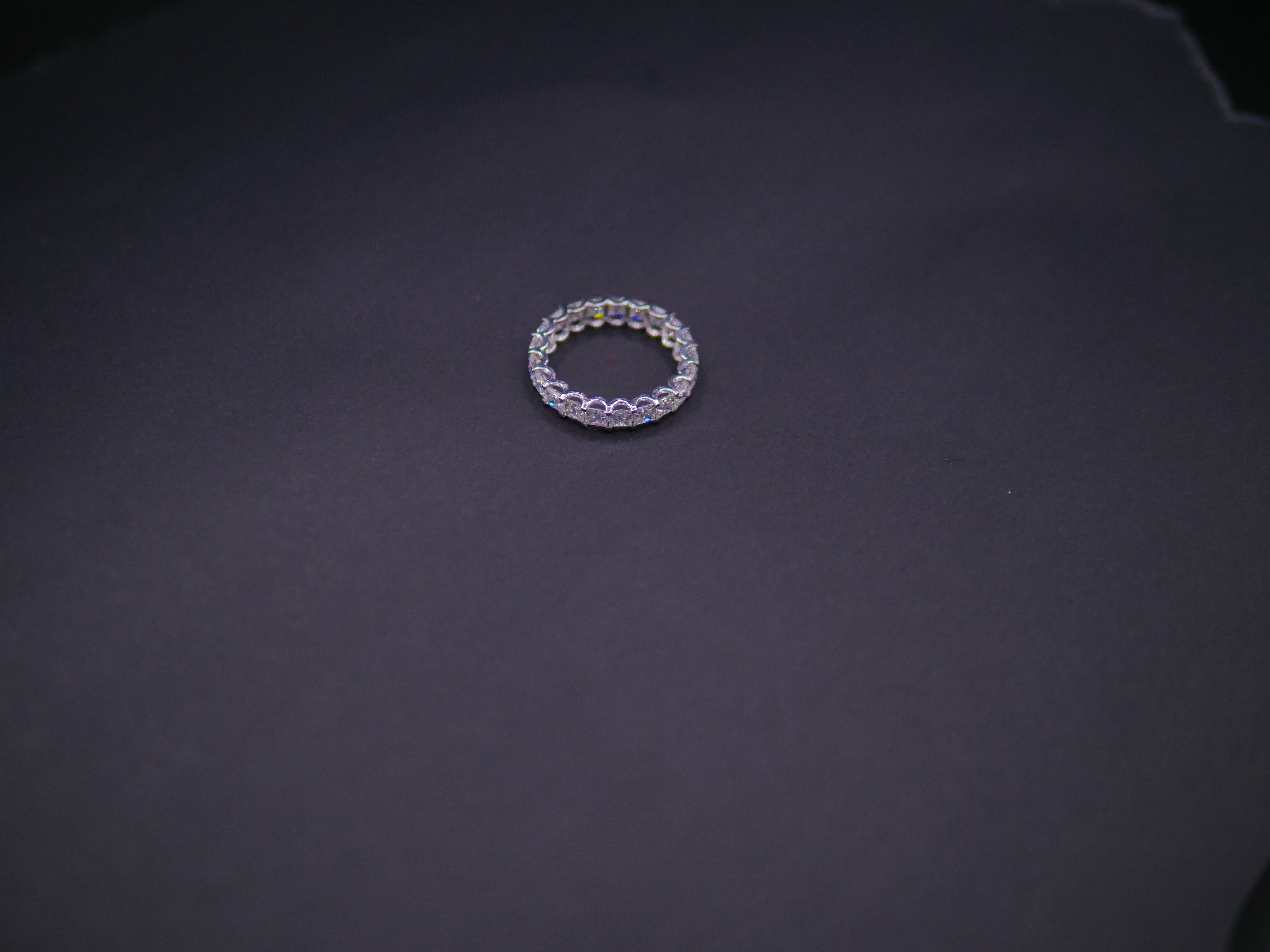 Shared-Prong Round CZ Full Eternity Band In White Gold