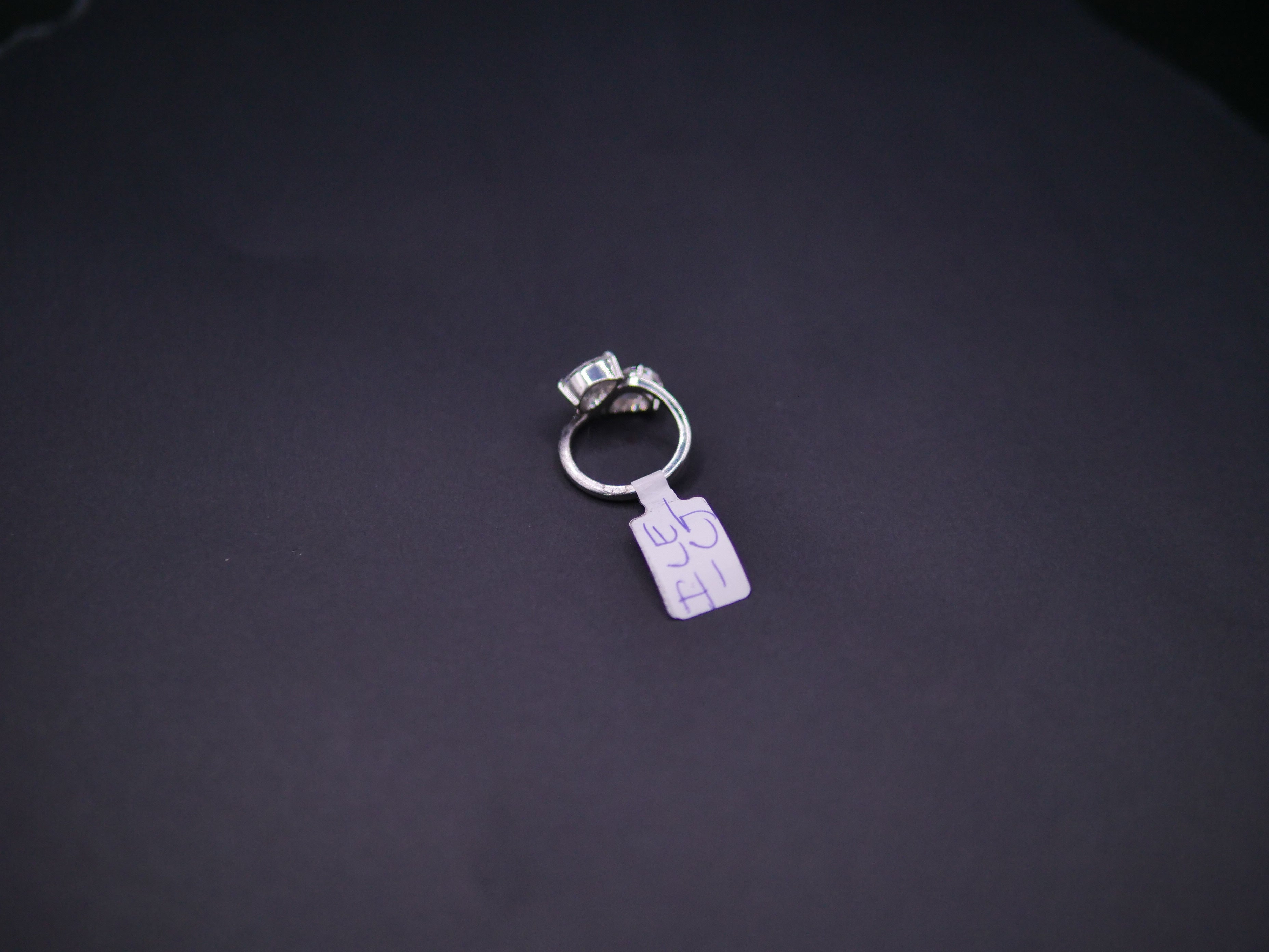 Toi et Moi Pear & Round CZ Bypass Ring In White Gold