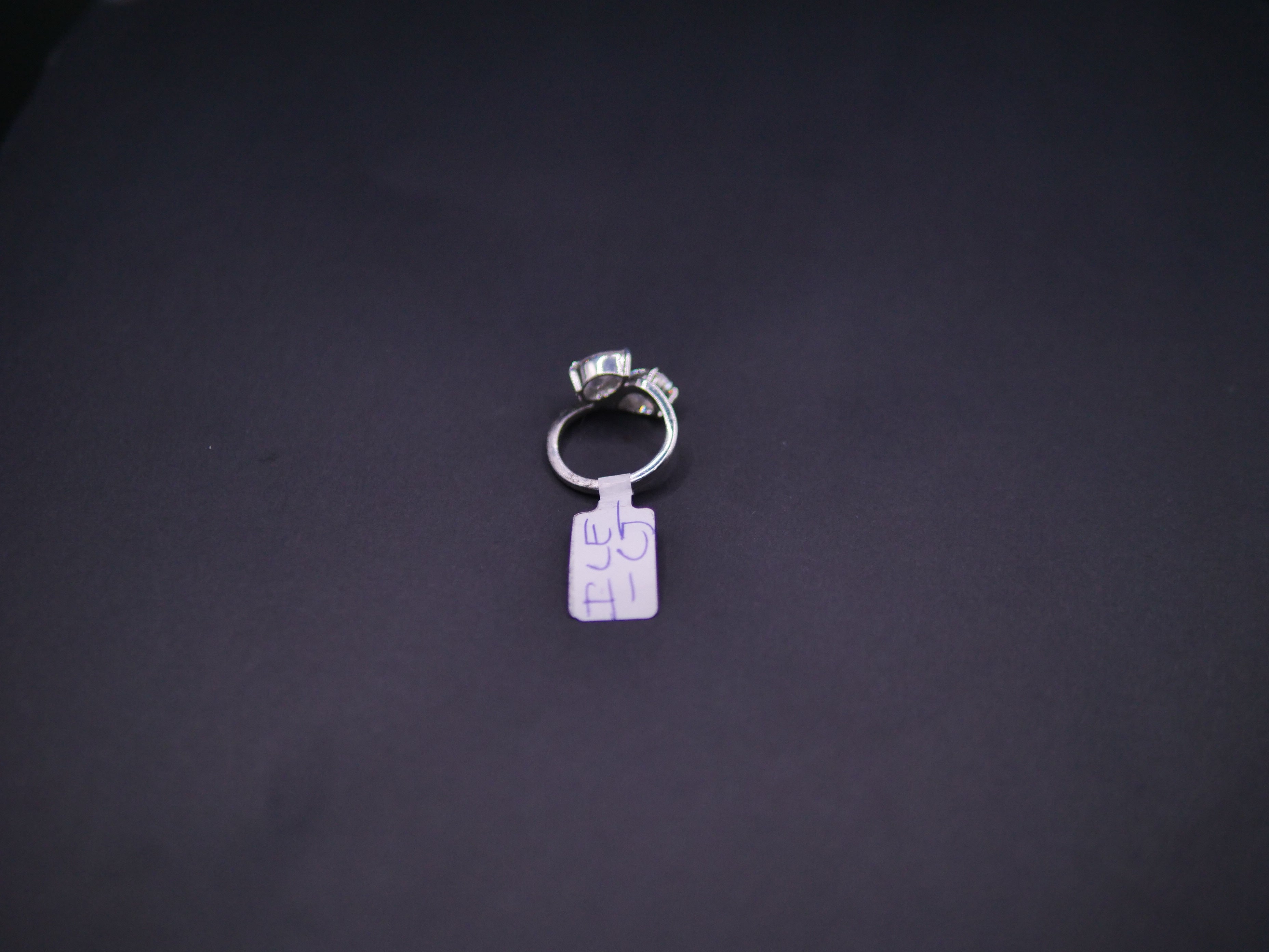 Toi et Moi Pear & Round CZ Bypass Ring In White Gold