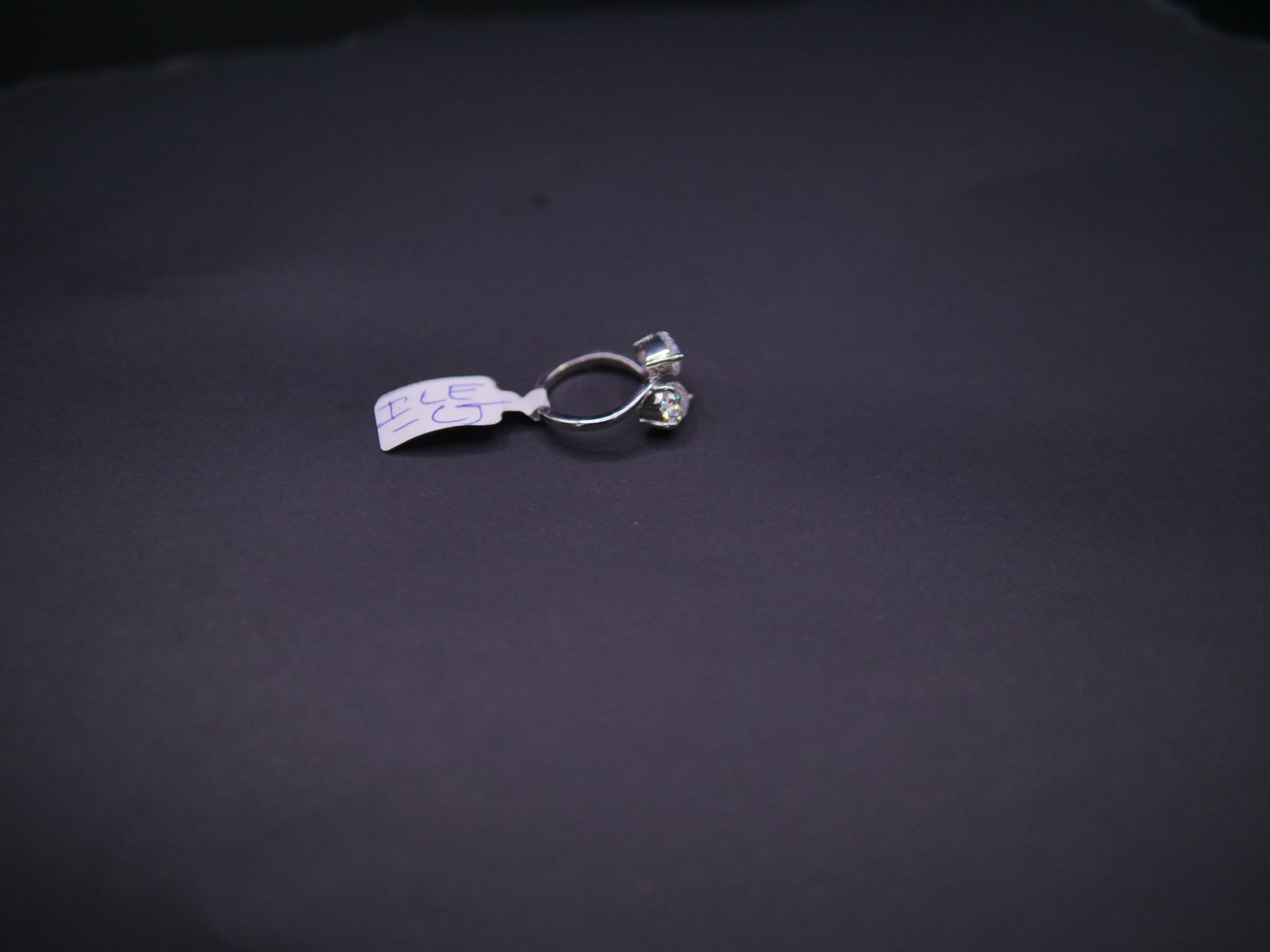 Toi et Moi Pear & Round CZ Bypass Ring In White Gold