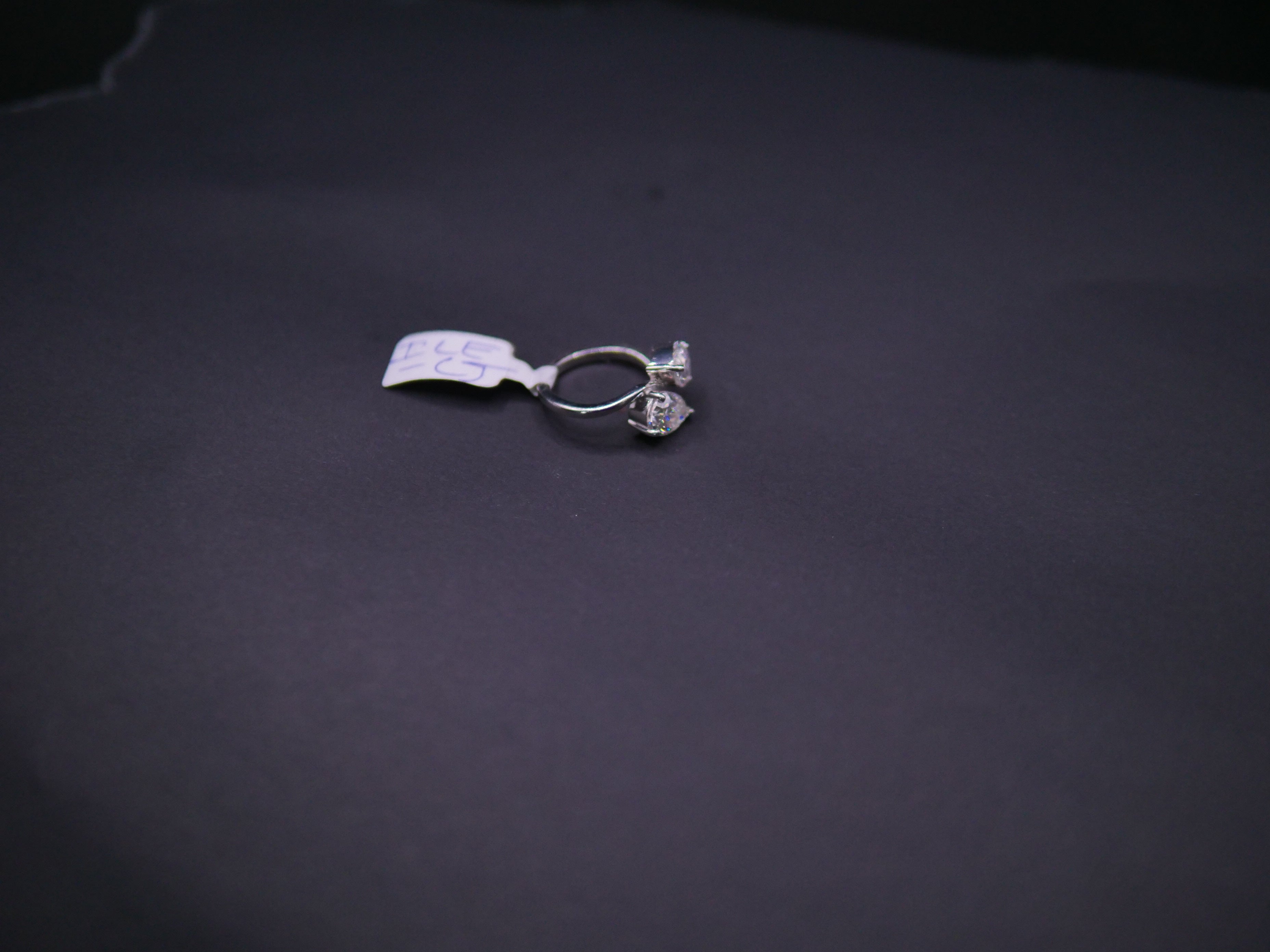 Toi et Moi Pear & Round CZ Bypass Ring In White Gold