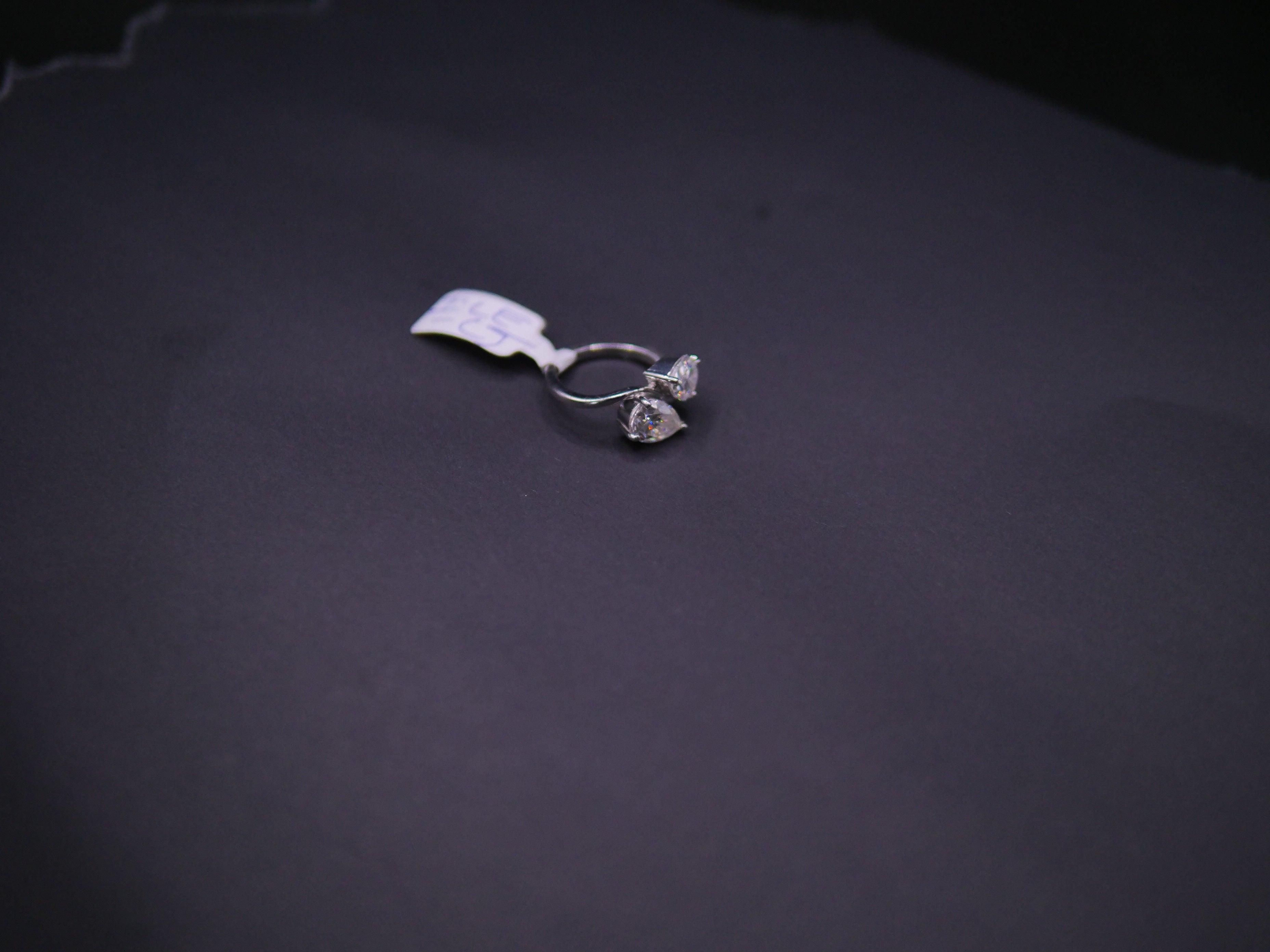 Toi et Moi Pear & Round CZ Bypass Ring In White Gold