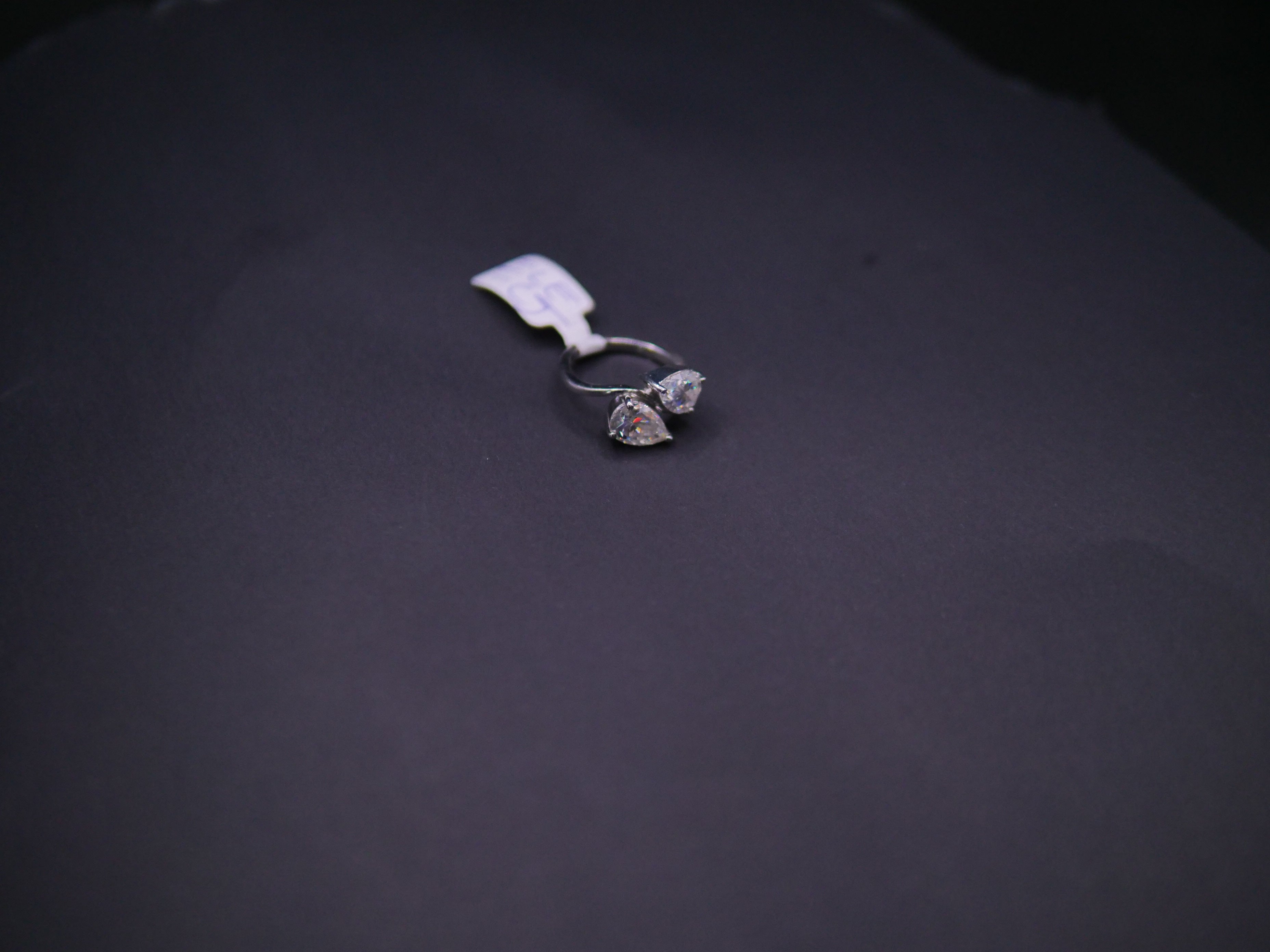Toi et Moi Pear & Round CZ Bypass Ring In White Gold