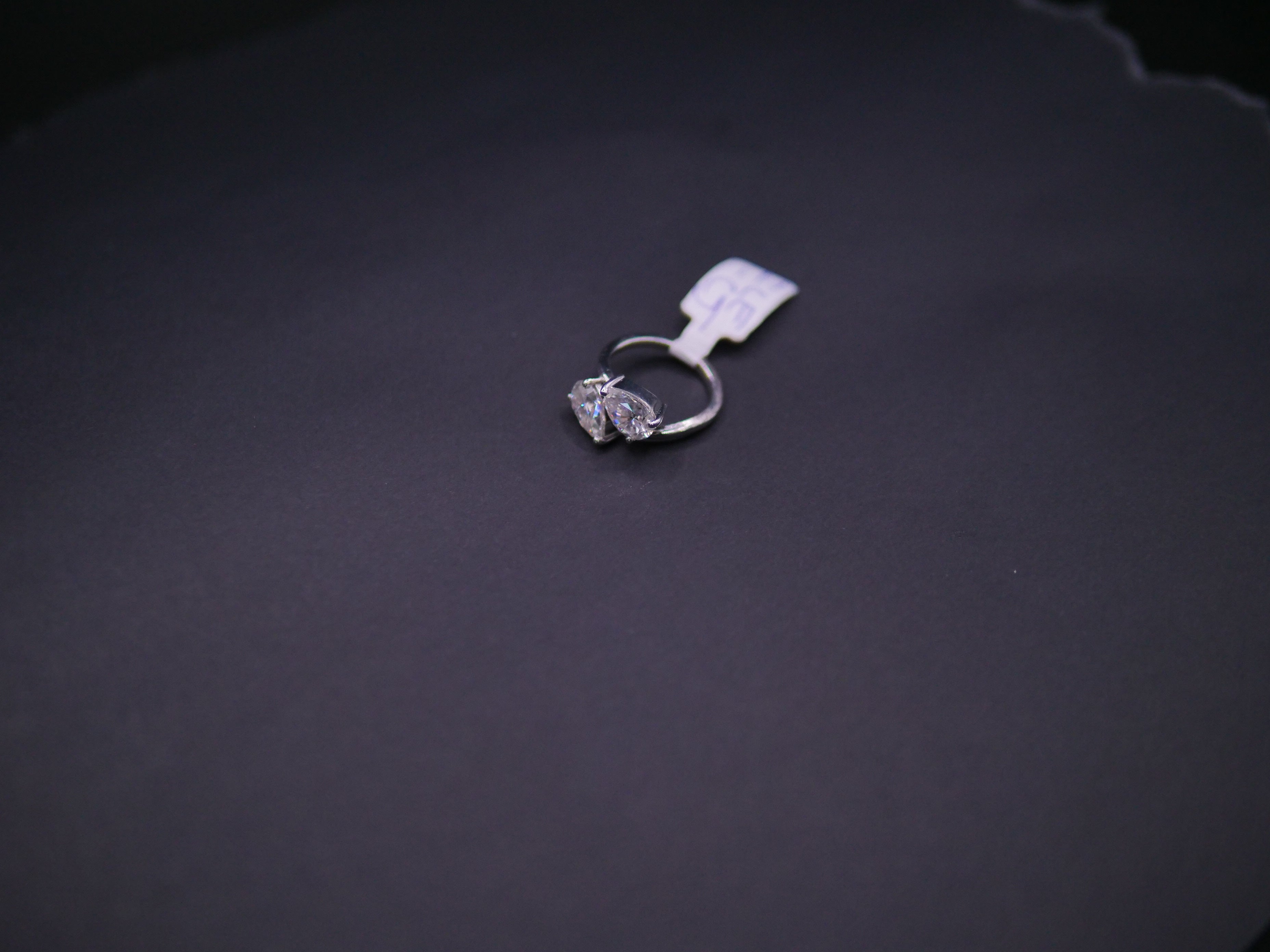 Toi et Moi Pear & Round CZ Bypass Ring In White Gold