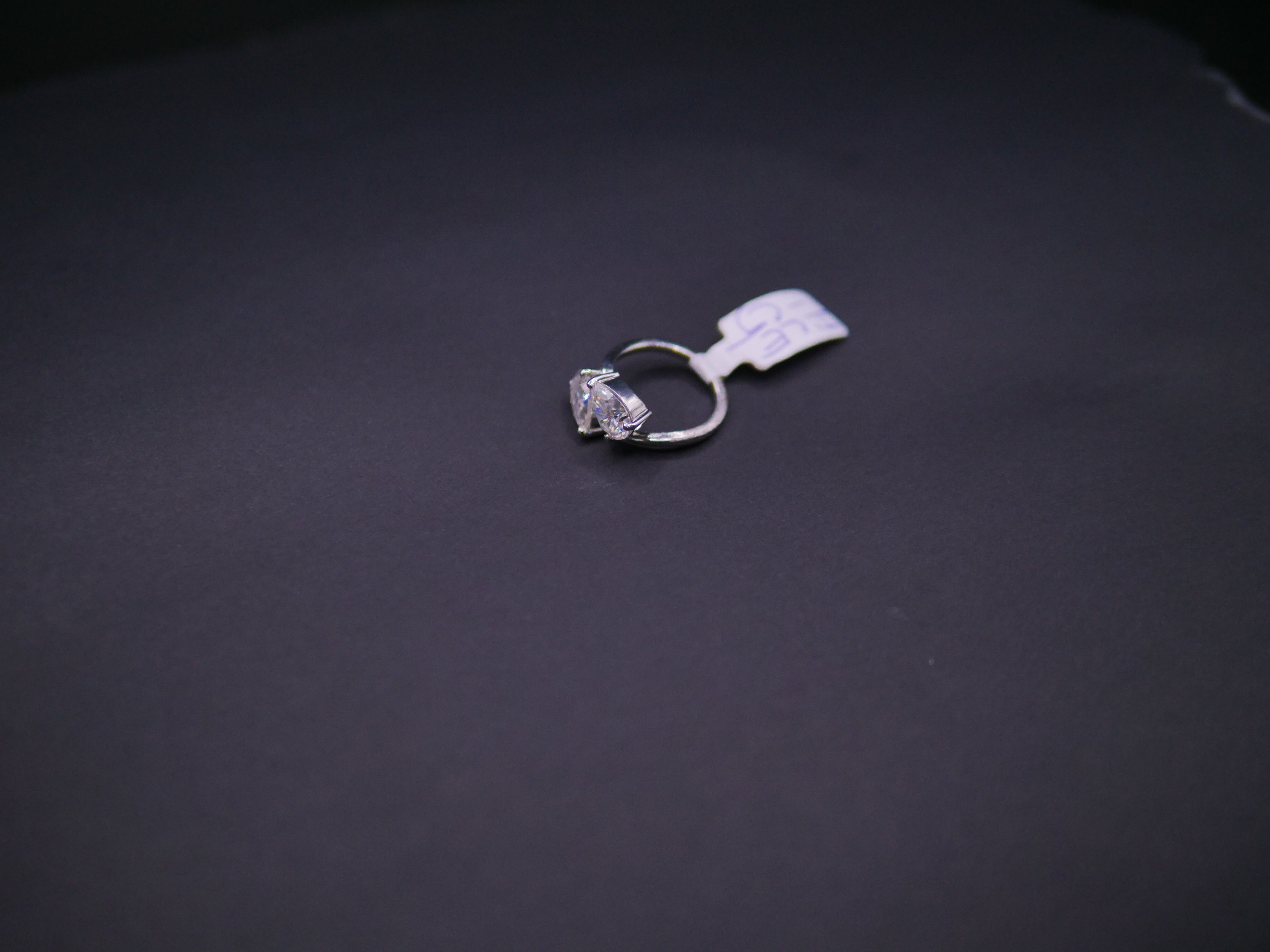 Toi et Moi Pear & Round CZ Bypass Ring In White Gold
