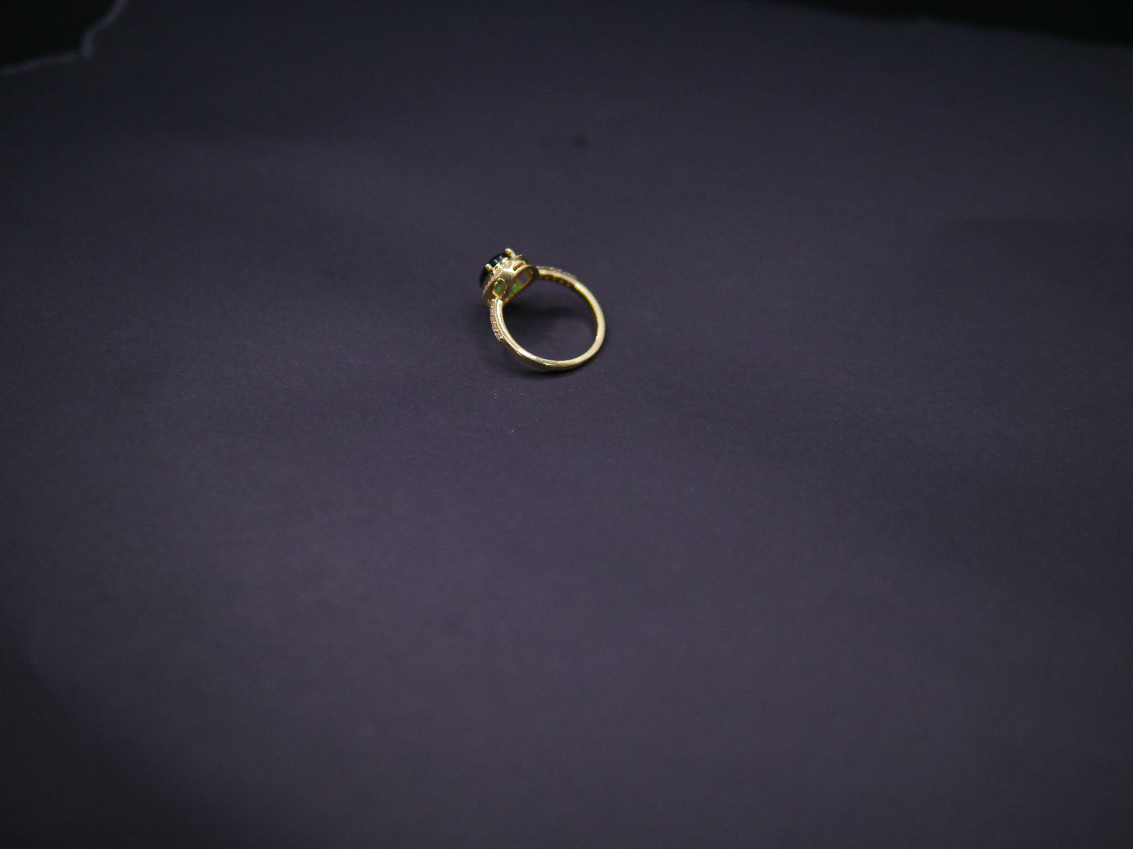 Emerald Halo Diamond Accent Ring In Yellow Gold