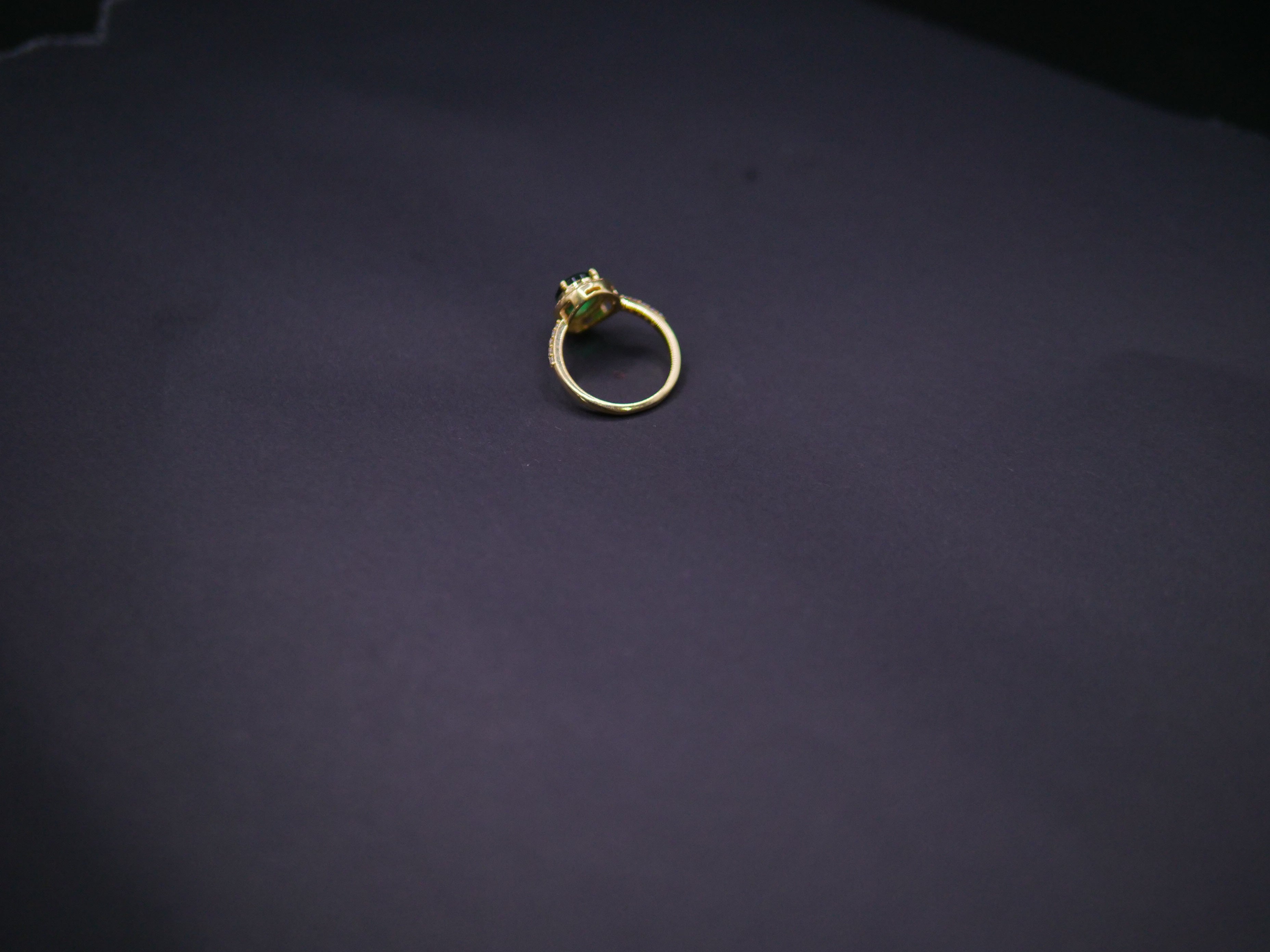 Emerald Halo Diamond Accent Ring In Yellow Gold