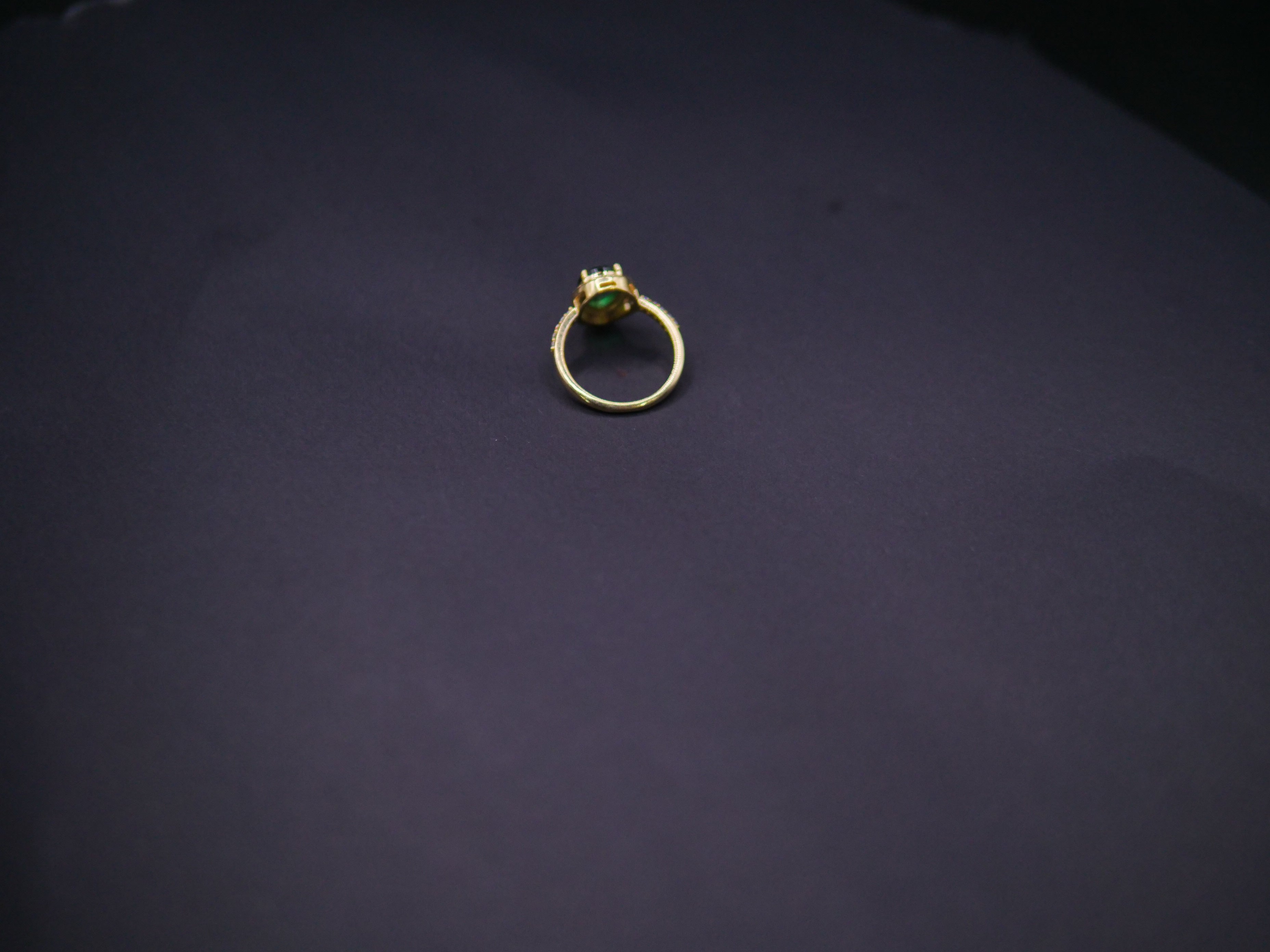 Emerald Halo Diamond Accent Ring In Yellow Gold