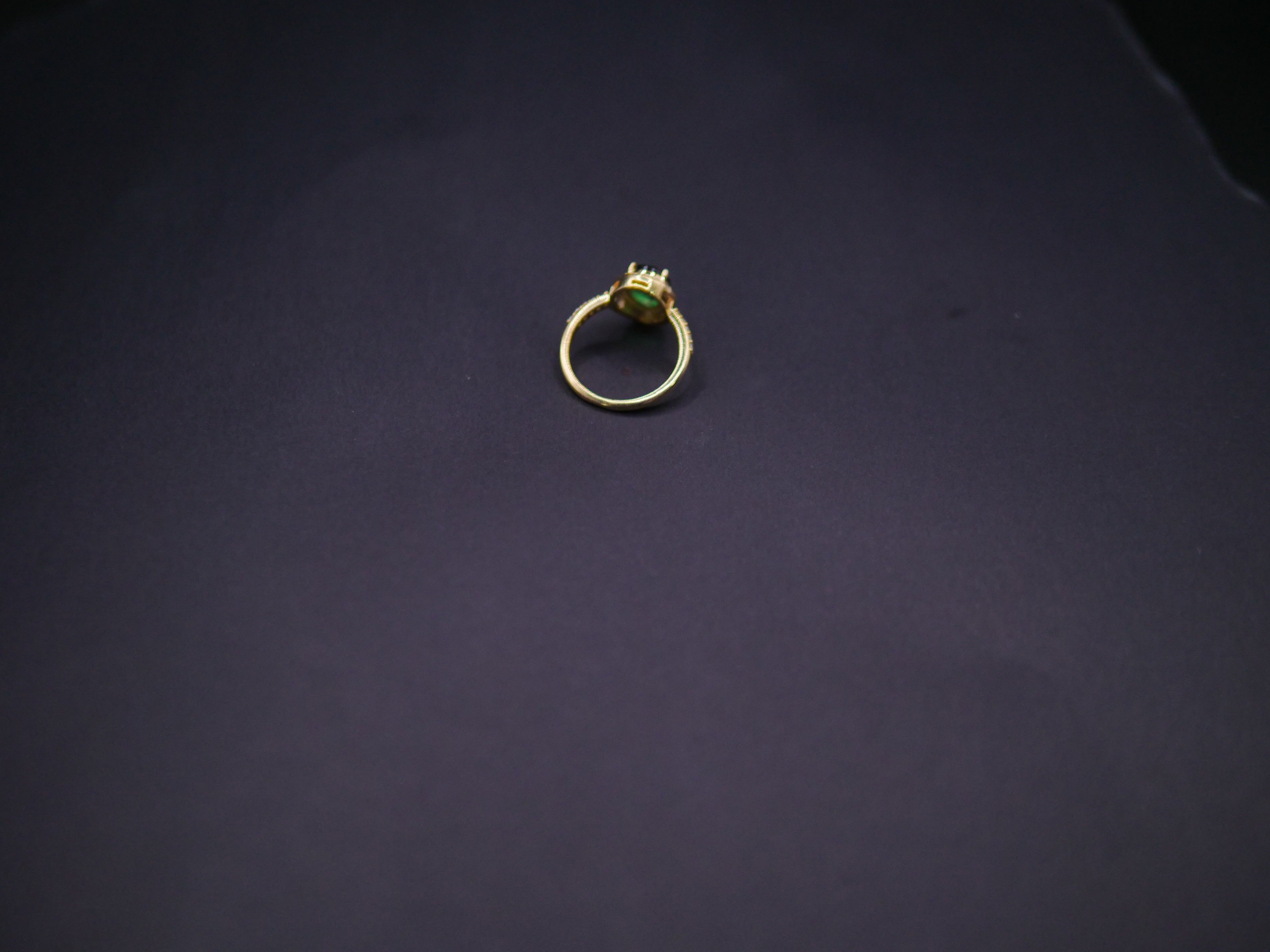 Emerald Halo Diamond Accent Ring In Yellow Gold