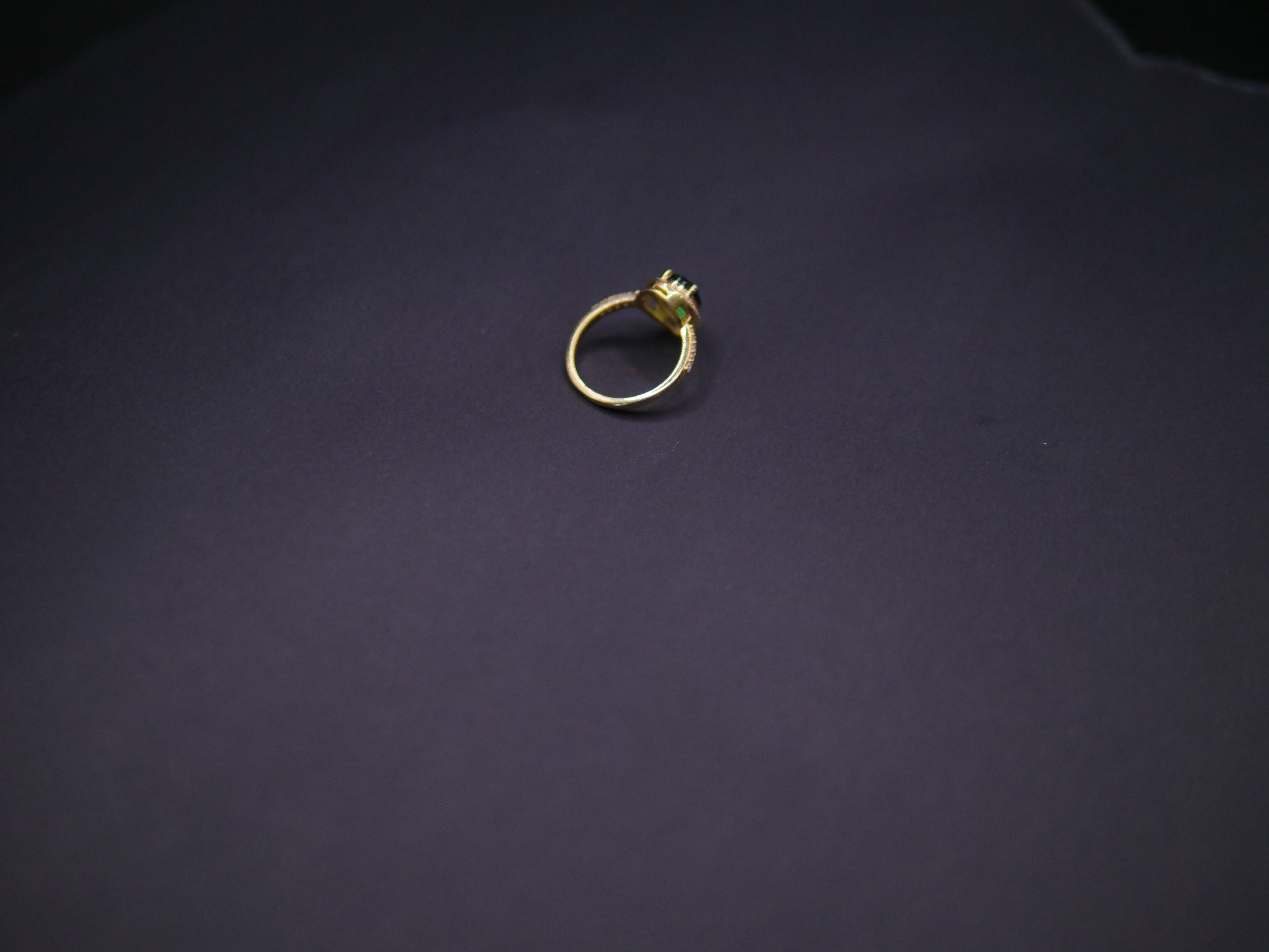 Emerald Halo Diamond Accent Ring In Yellow Gold