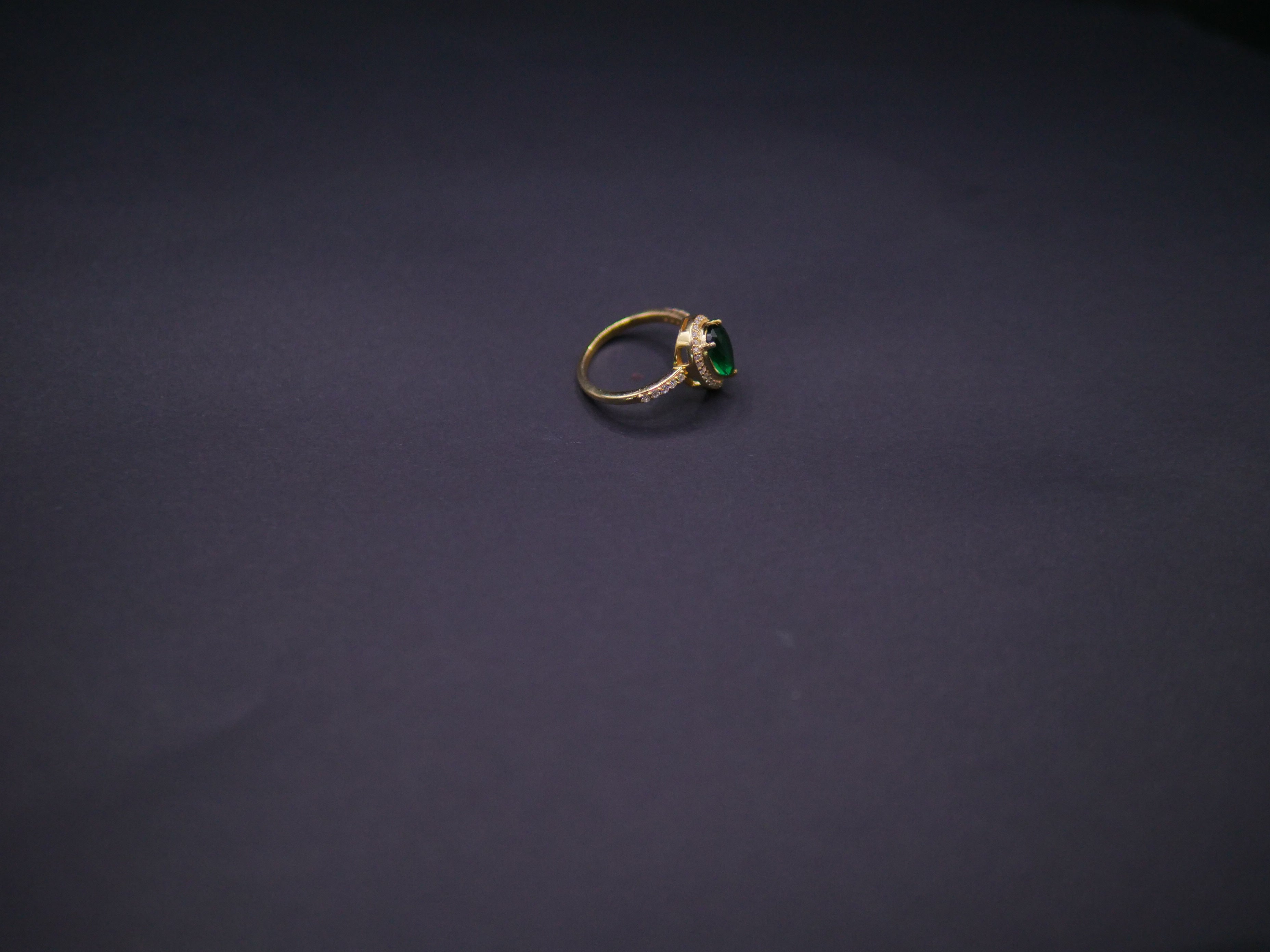 Emerald Halo Diamond Accent Ring In Yellow Gold