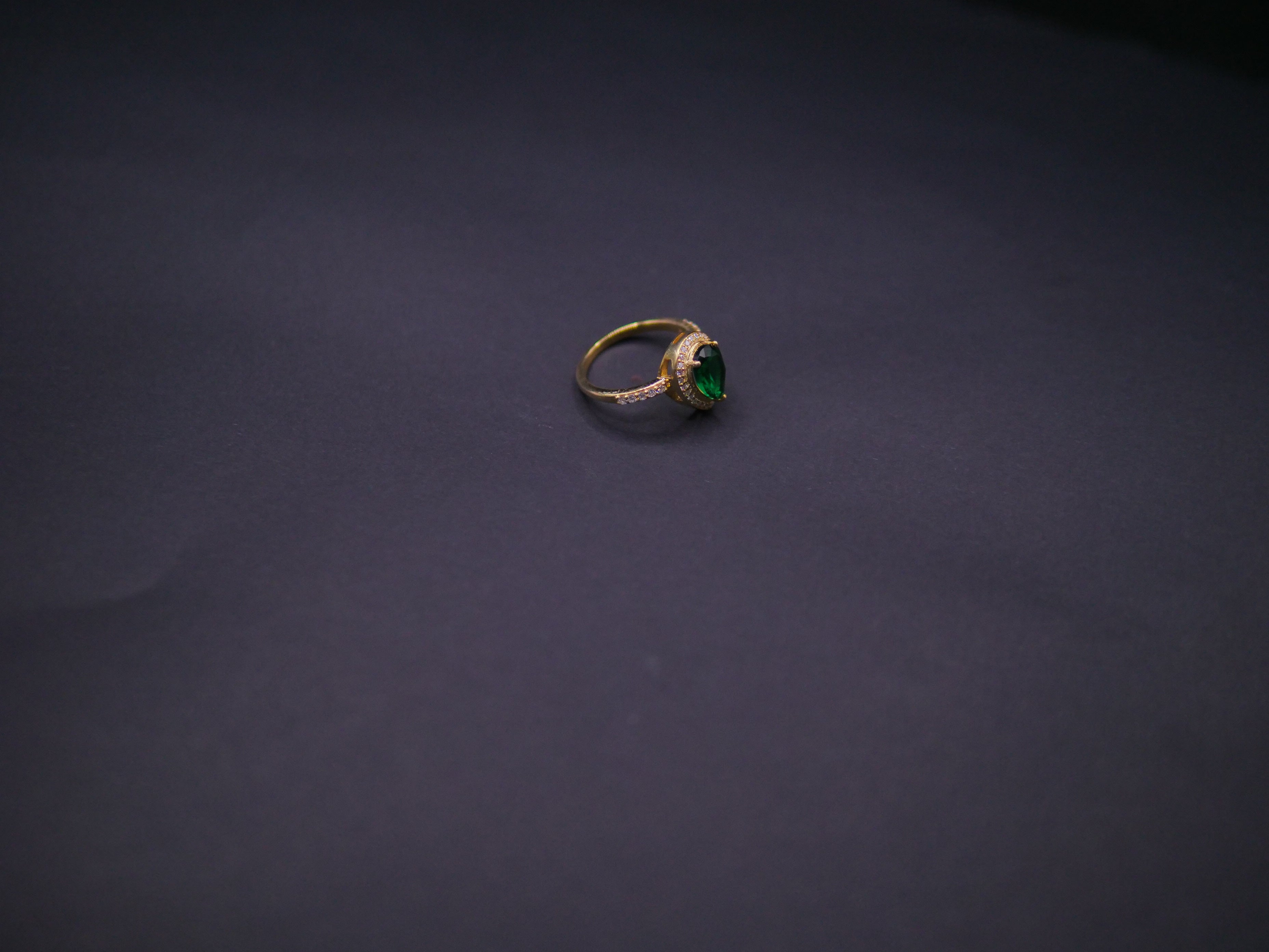 Emerald Halo Diamond Accent Ring In Yellow Gold
