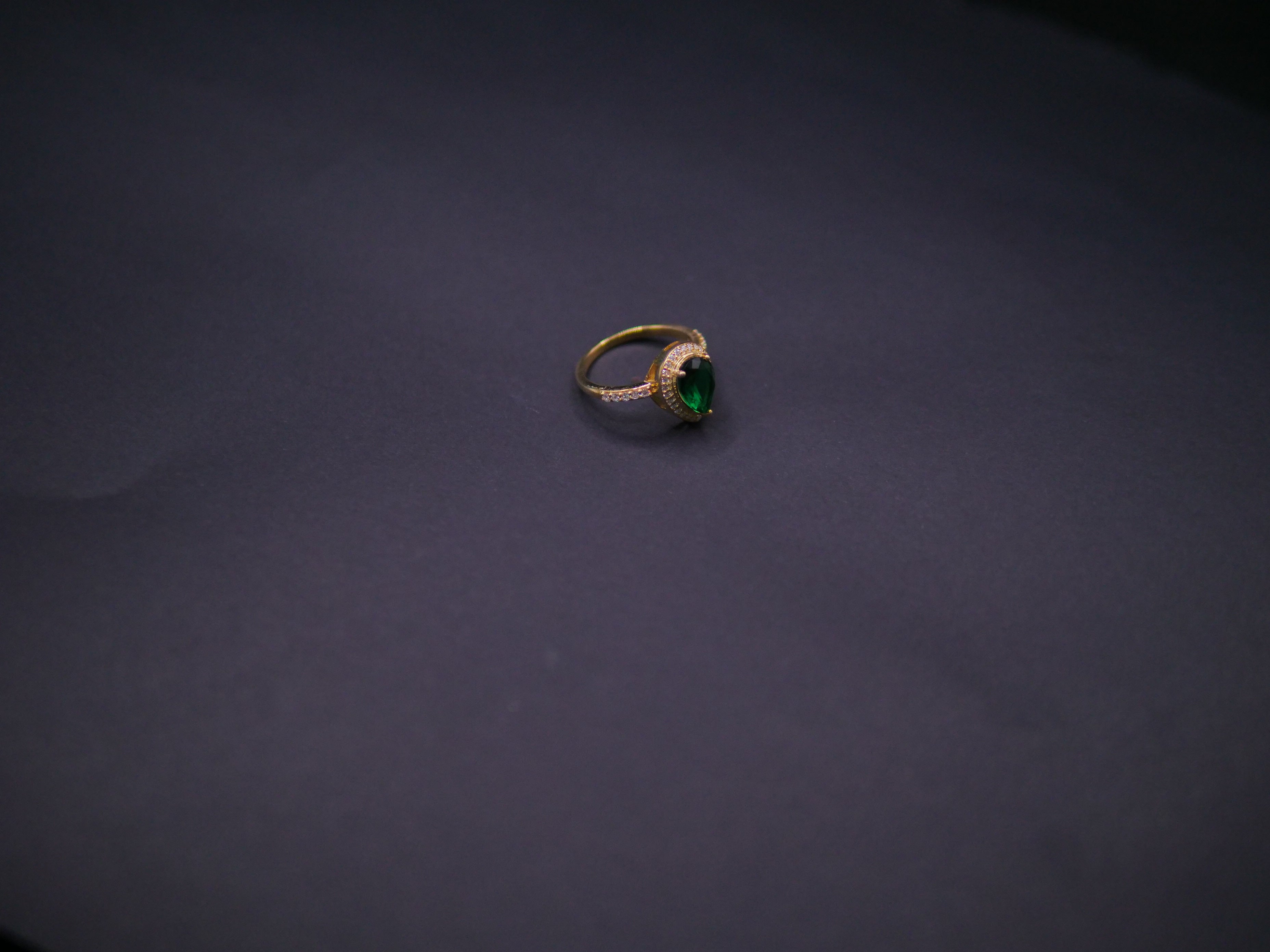 Emerald Halo Diamond Accent Ring In Yellow Gold