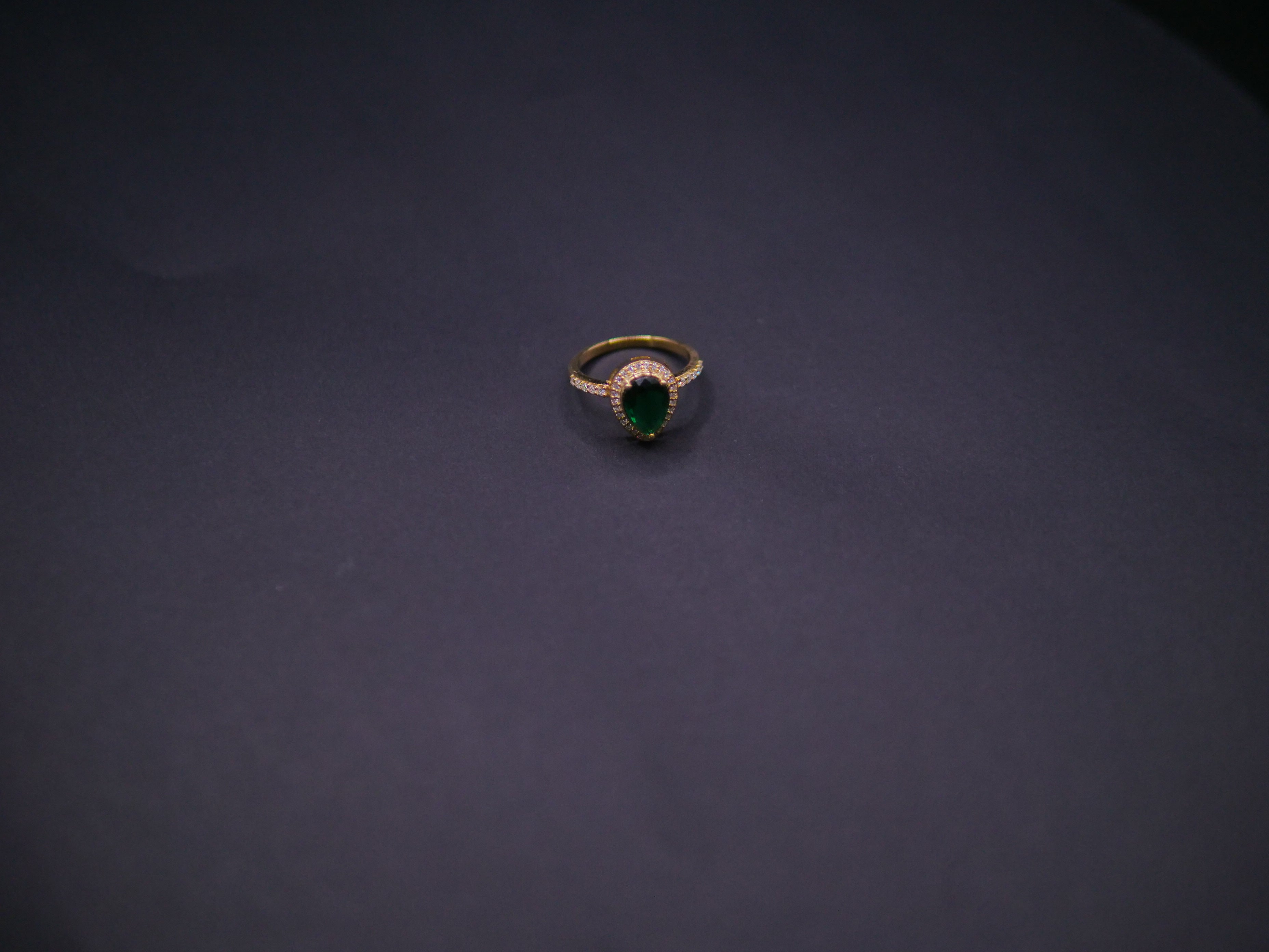 Emerald Halo Diamond Accent Ring In Yellow Gold