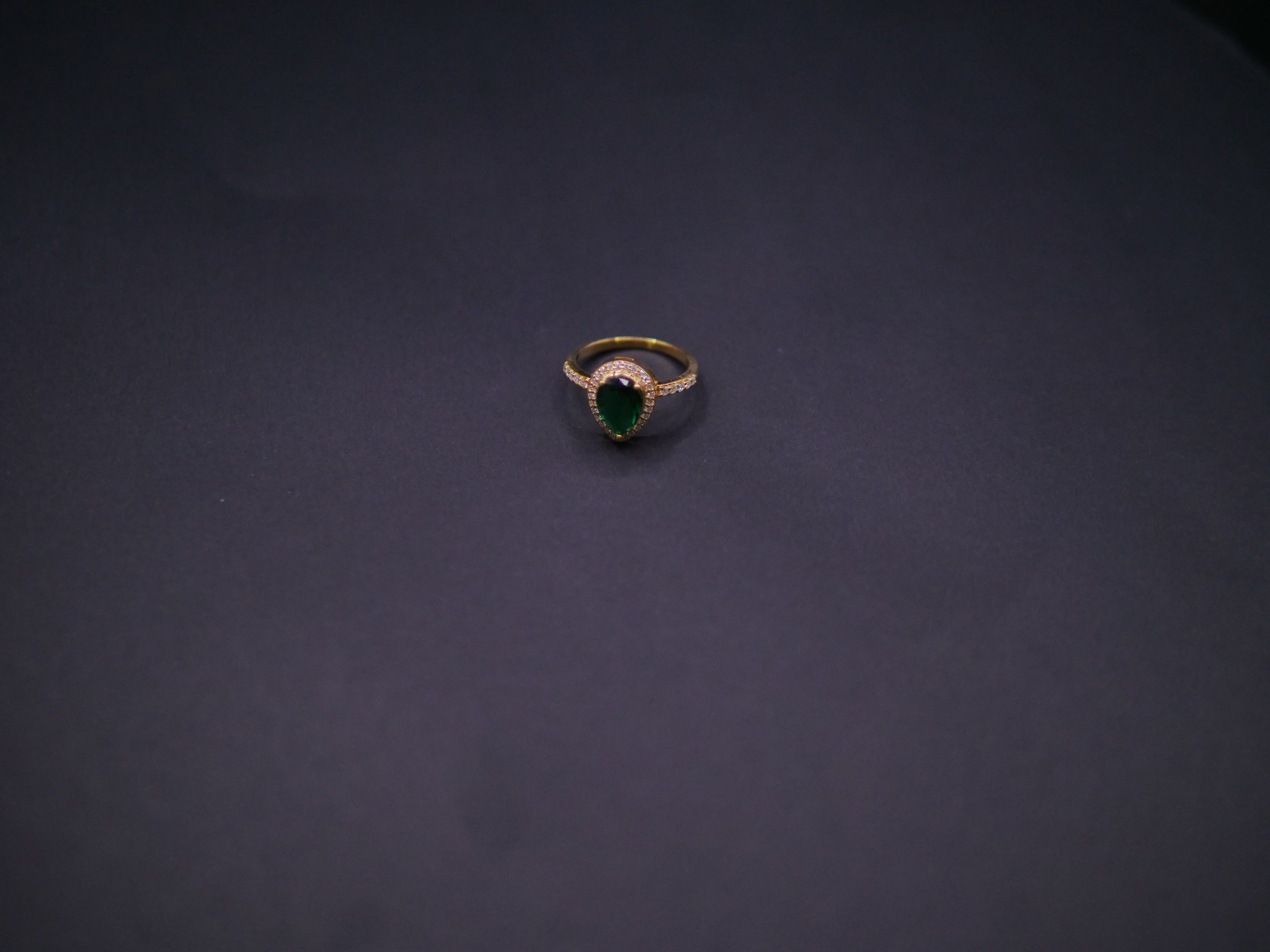 Emerald Halo Diamond Accent Ring In Yellow Gold