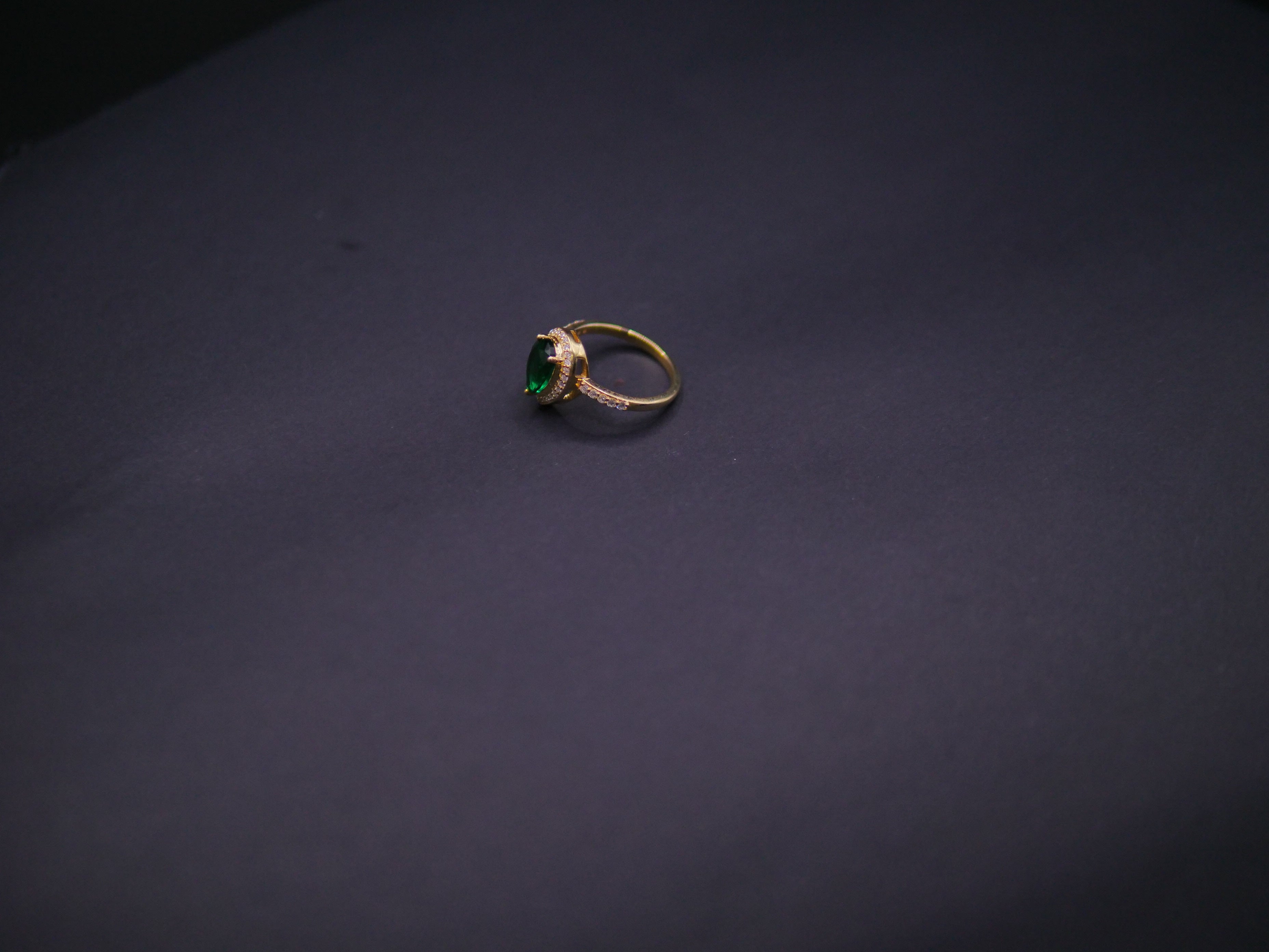 Emerald Halo Diamond Accent Ring In Yellow Gold