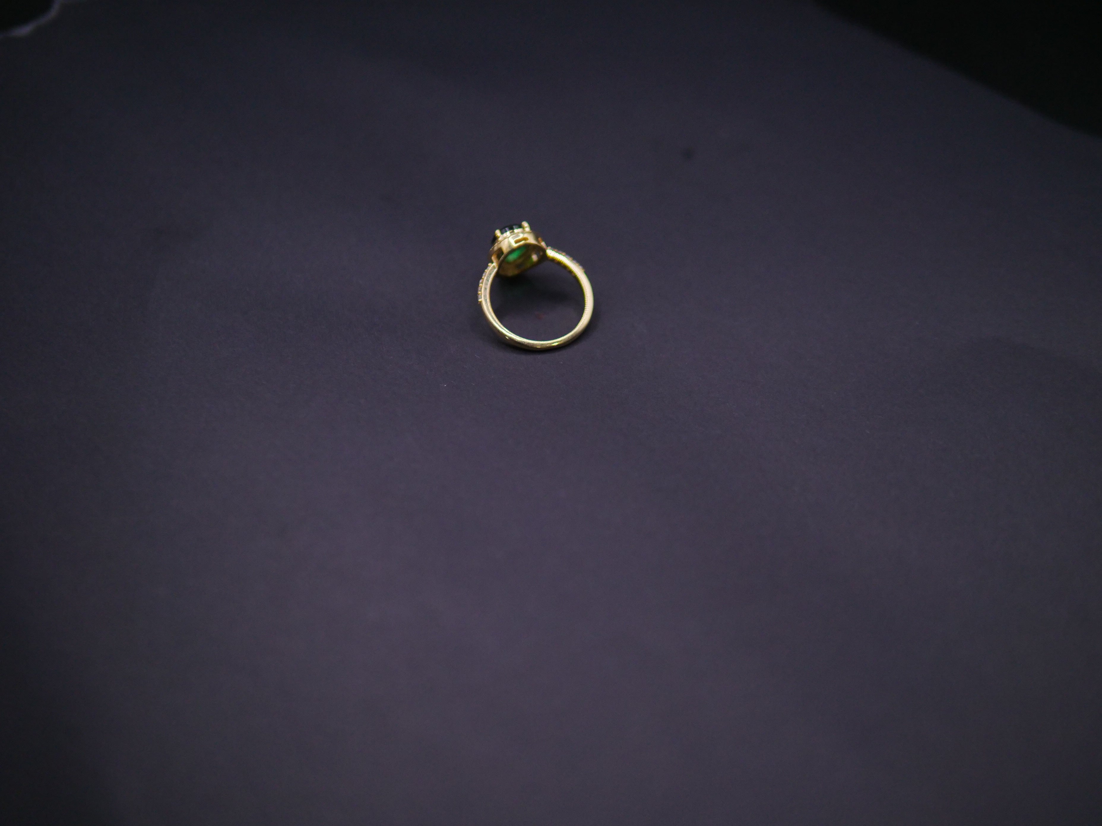 Emerald Halo Diamond Accent Ring In Yellow Gold