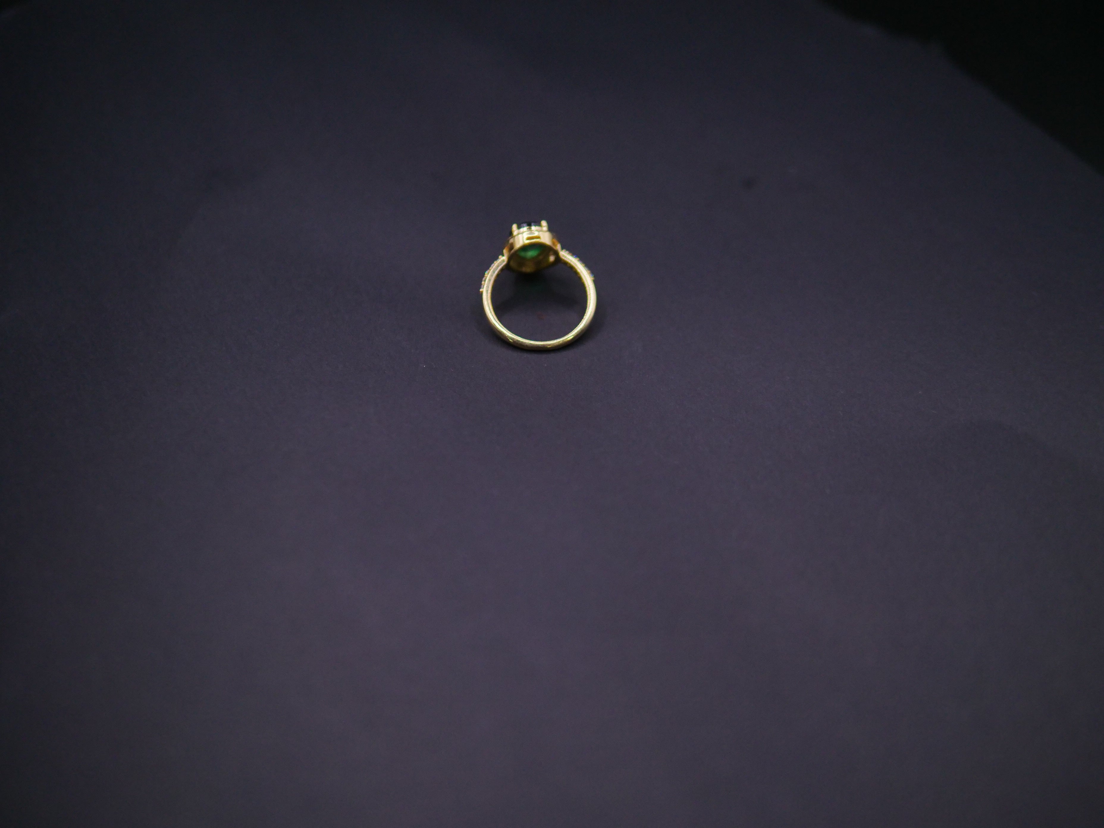 Emerald Halo Diamond Accent Ring In Yellow Gold